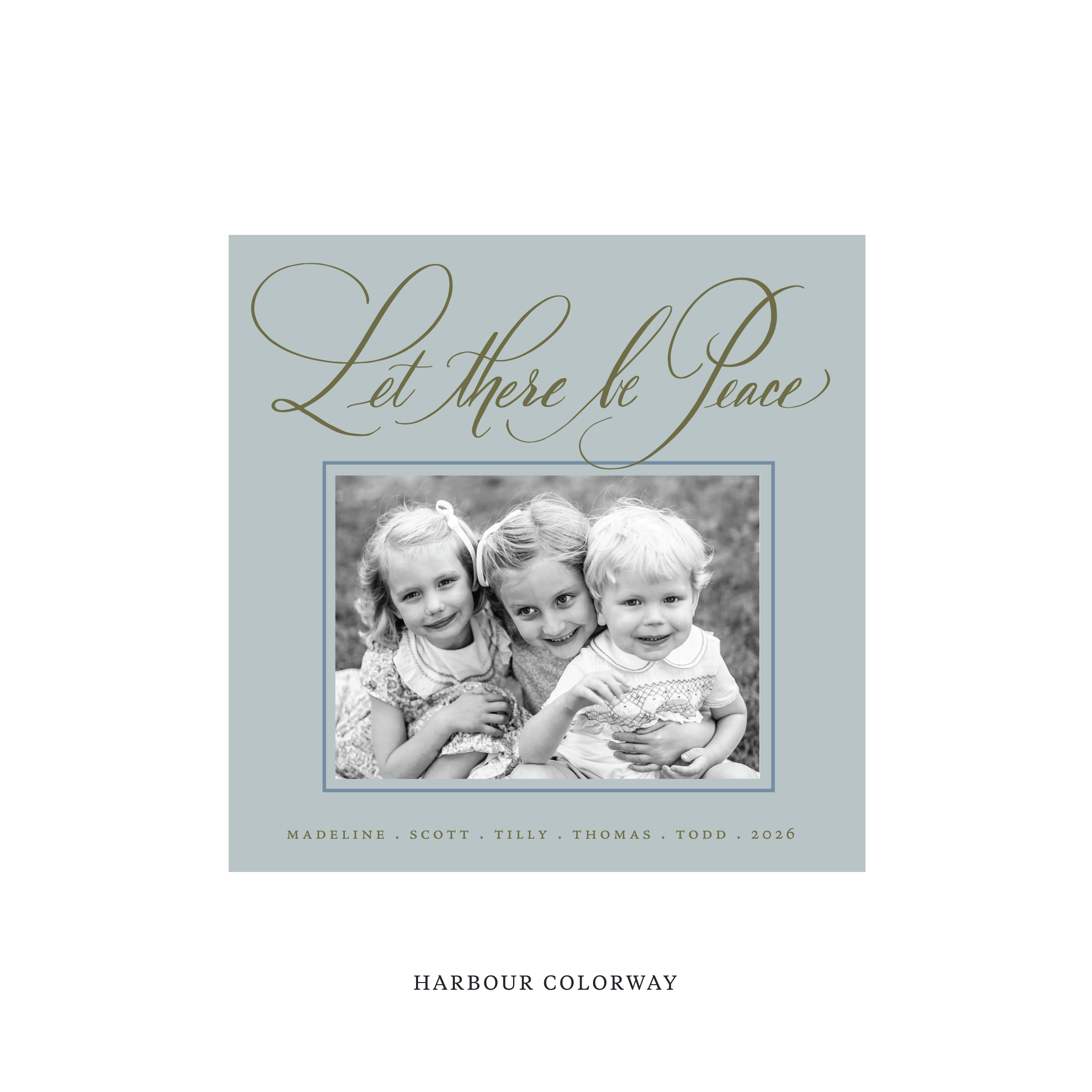 Lewis Classic Flat Print Holiday Card, Square