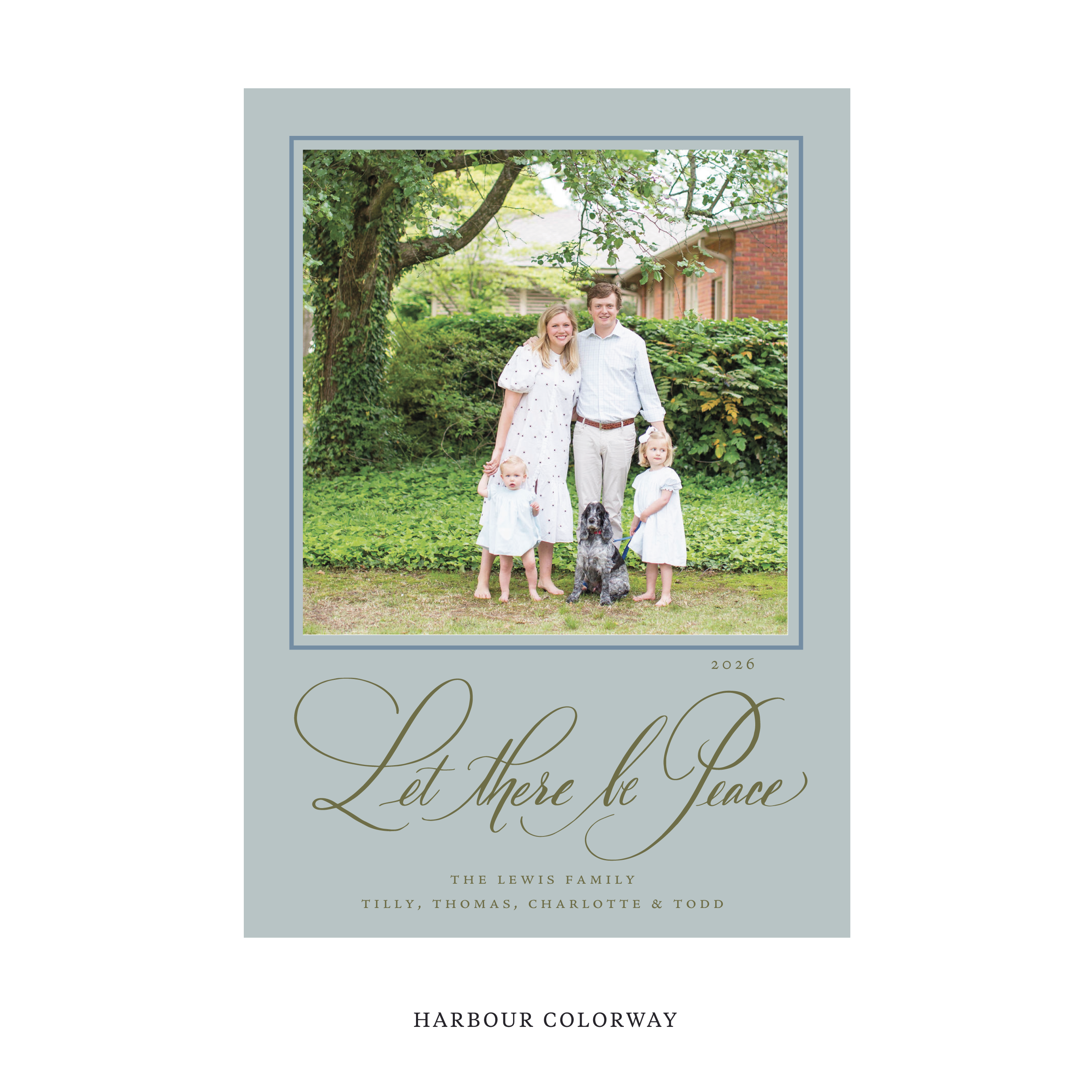 Lewis Classic Flat Print Holiday Card, Large