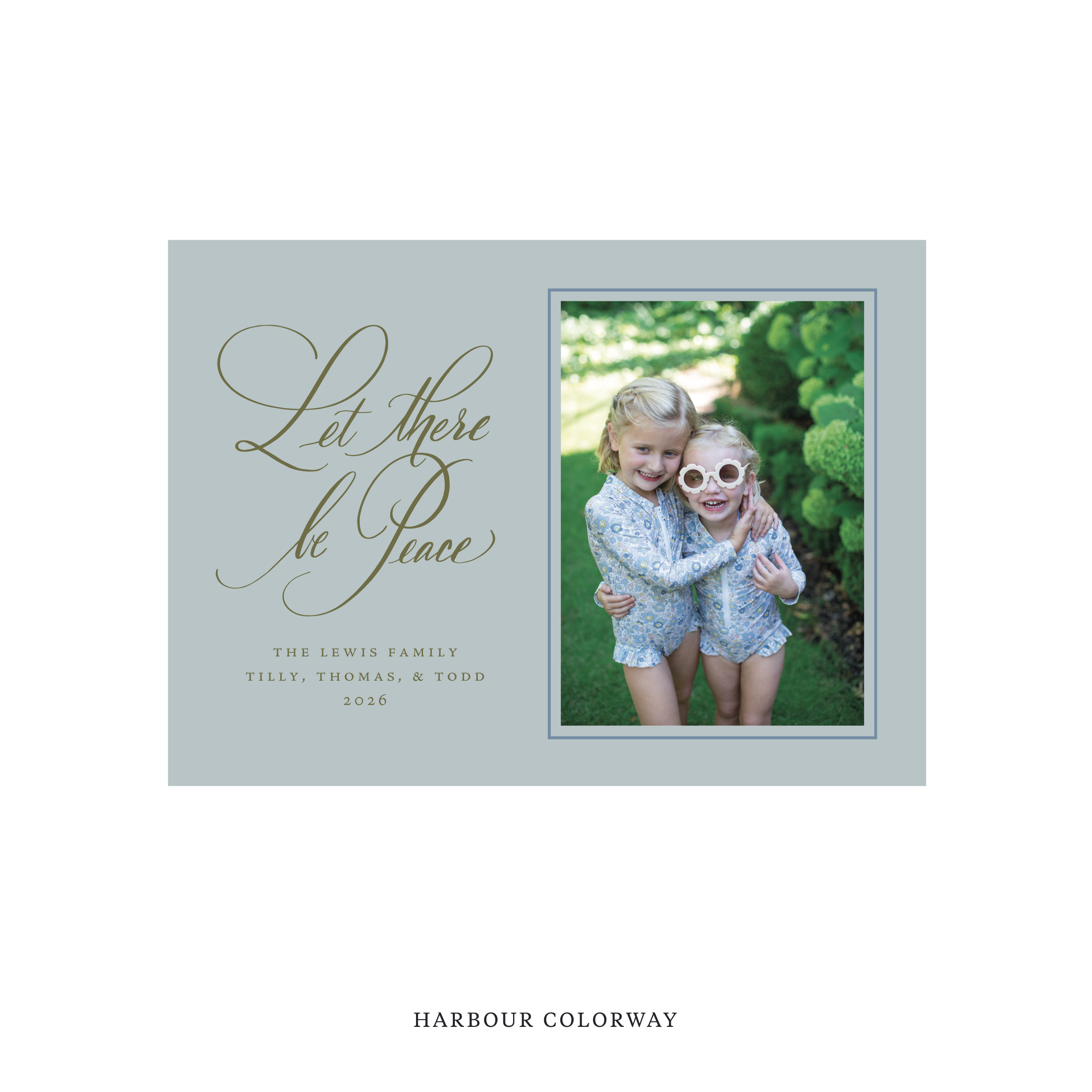 Lewis Classic Flat Print Holiday Card, Medium