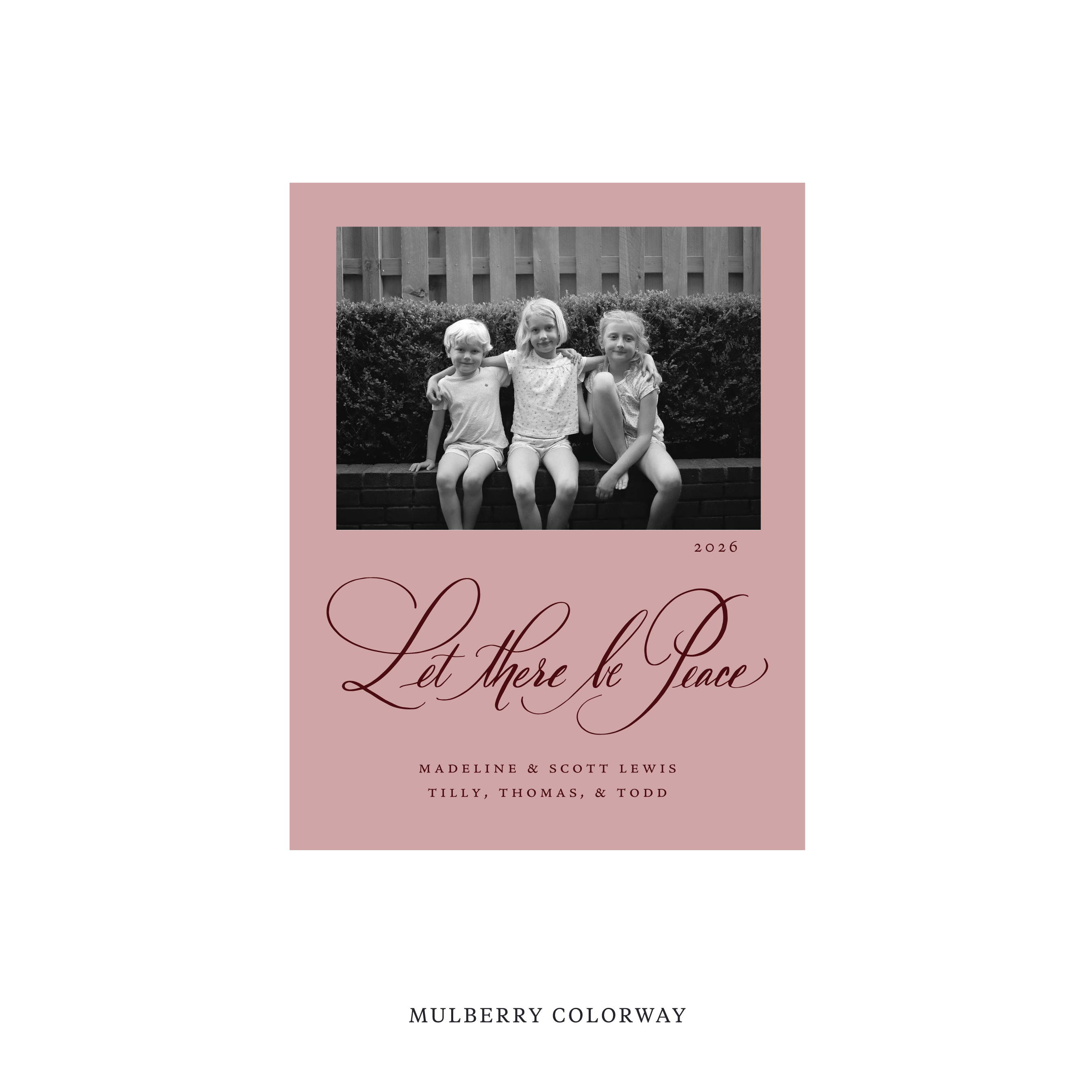 Lewis Classic Flat Print Holiday Card, Small