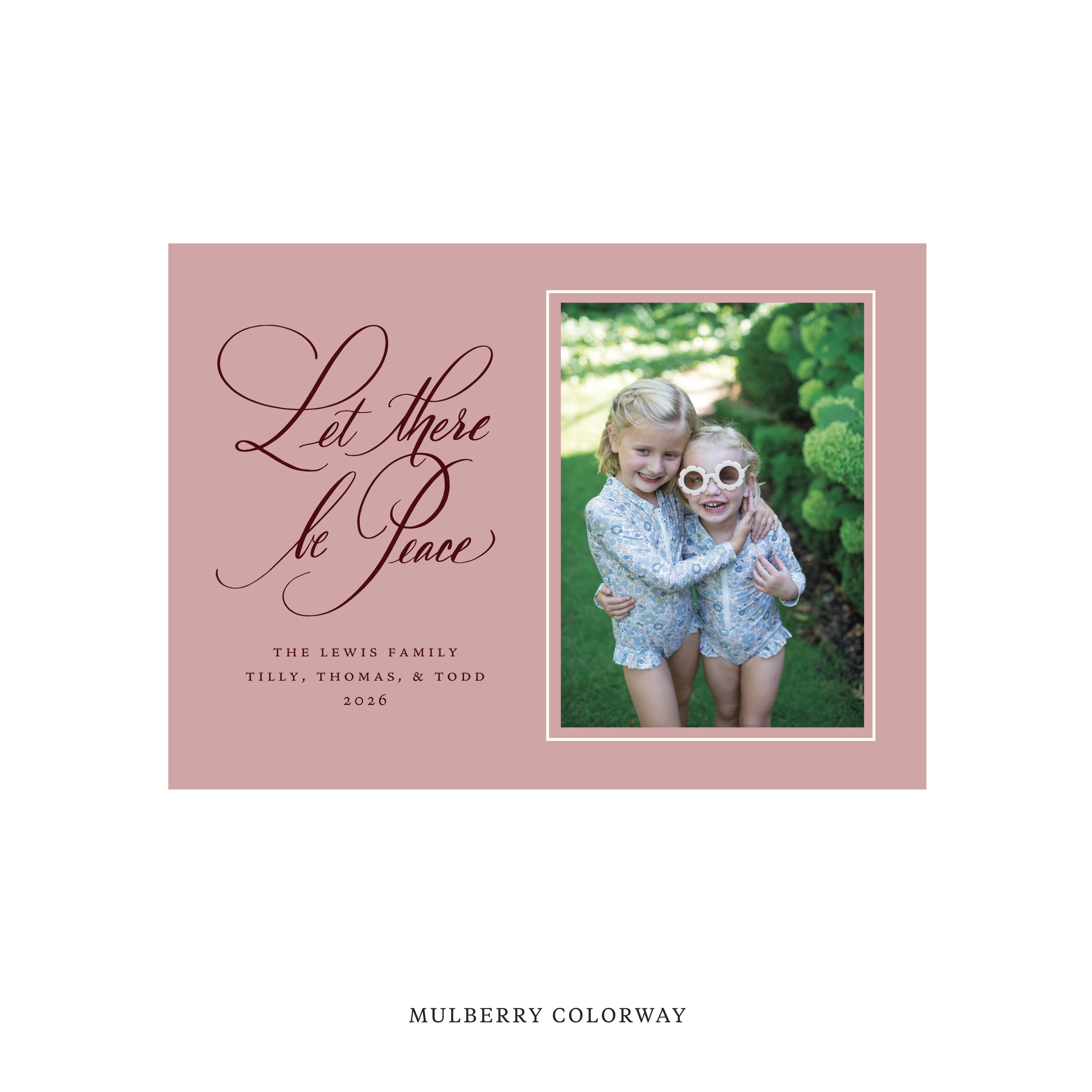 Lewis Classic Flat Print Holiday Card, Medium