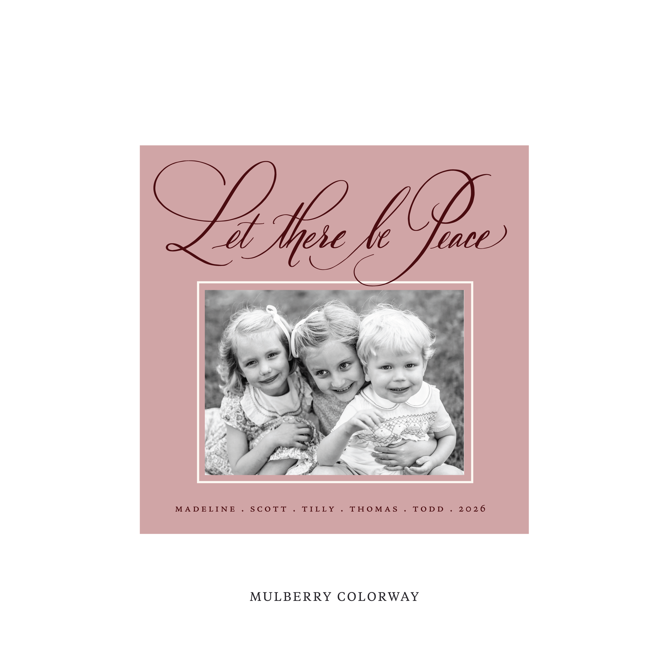Lewis Classic Flat Print Holiday Card, Square
