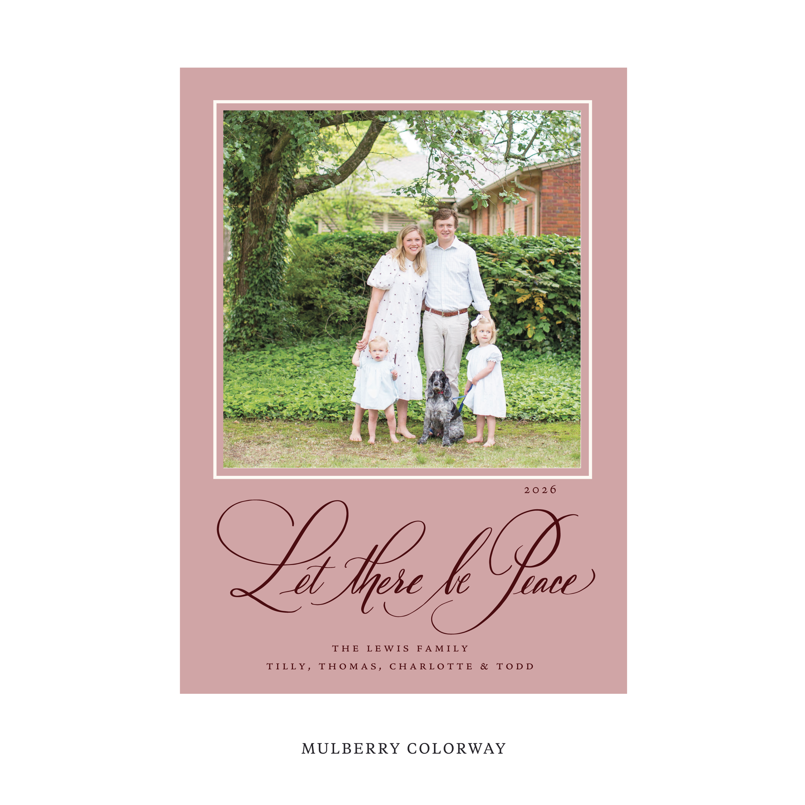 Lewis Classic Flat Print Holiday Card, Large