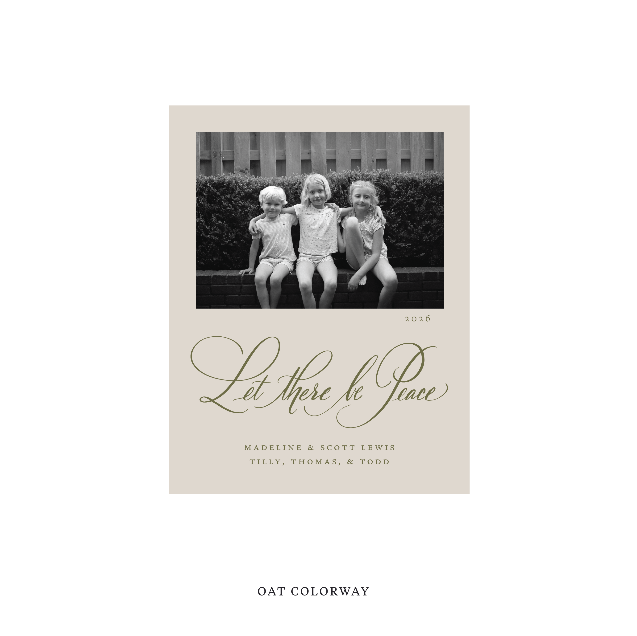 Lewis Classic Flat Print Holiday Card, Small