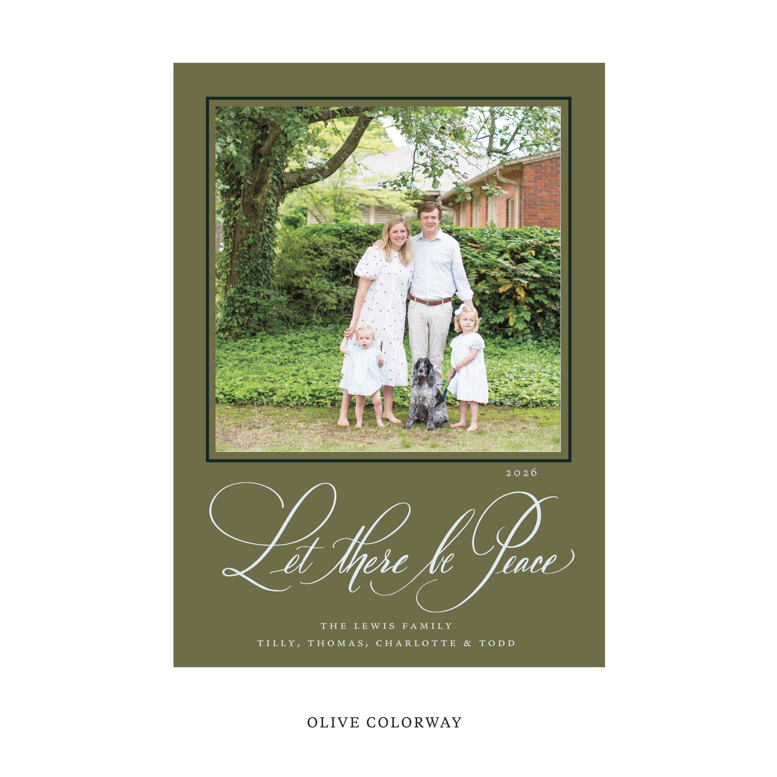 Lewis Classic Flat Print Holiday Card, Large