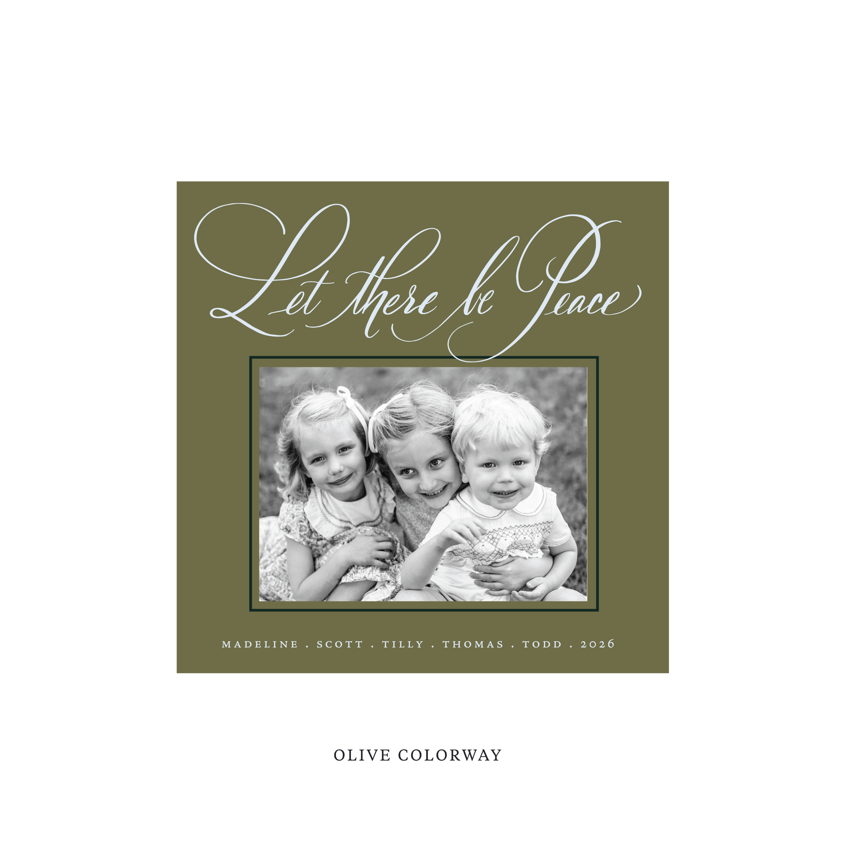 Lewis Classic Flat Print Holiday Card, Square