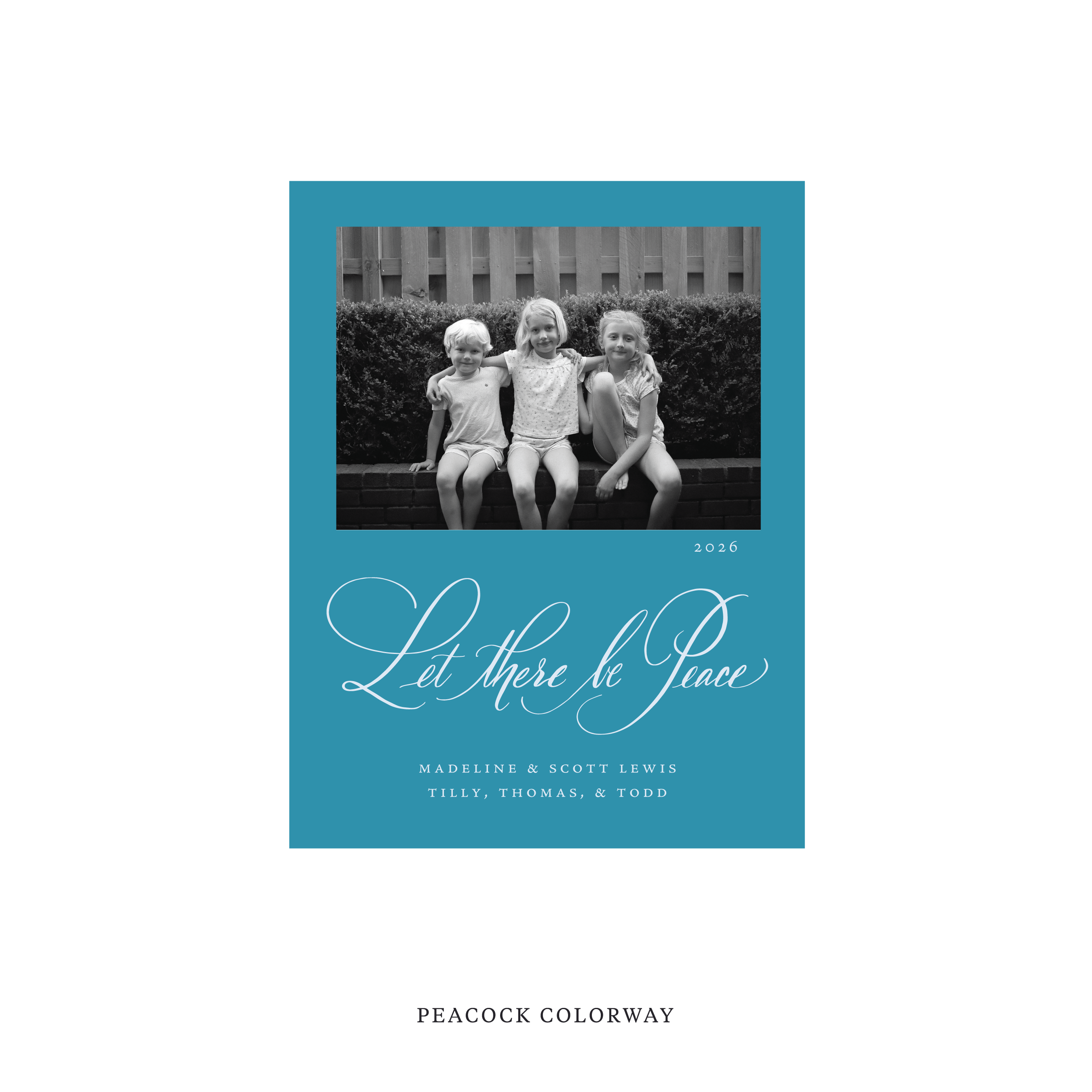 Lewis Classic Flat Print Holiday Card, Small