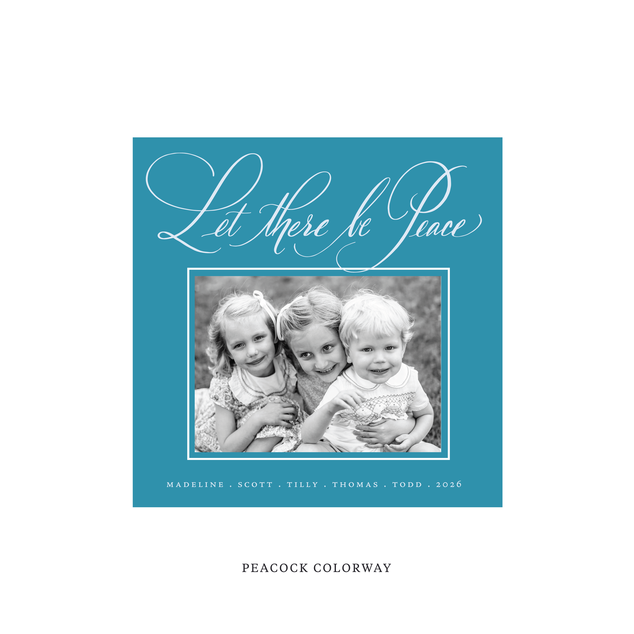 Lewis Classic Flat Print Holiday Card, Square