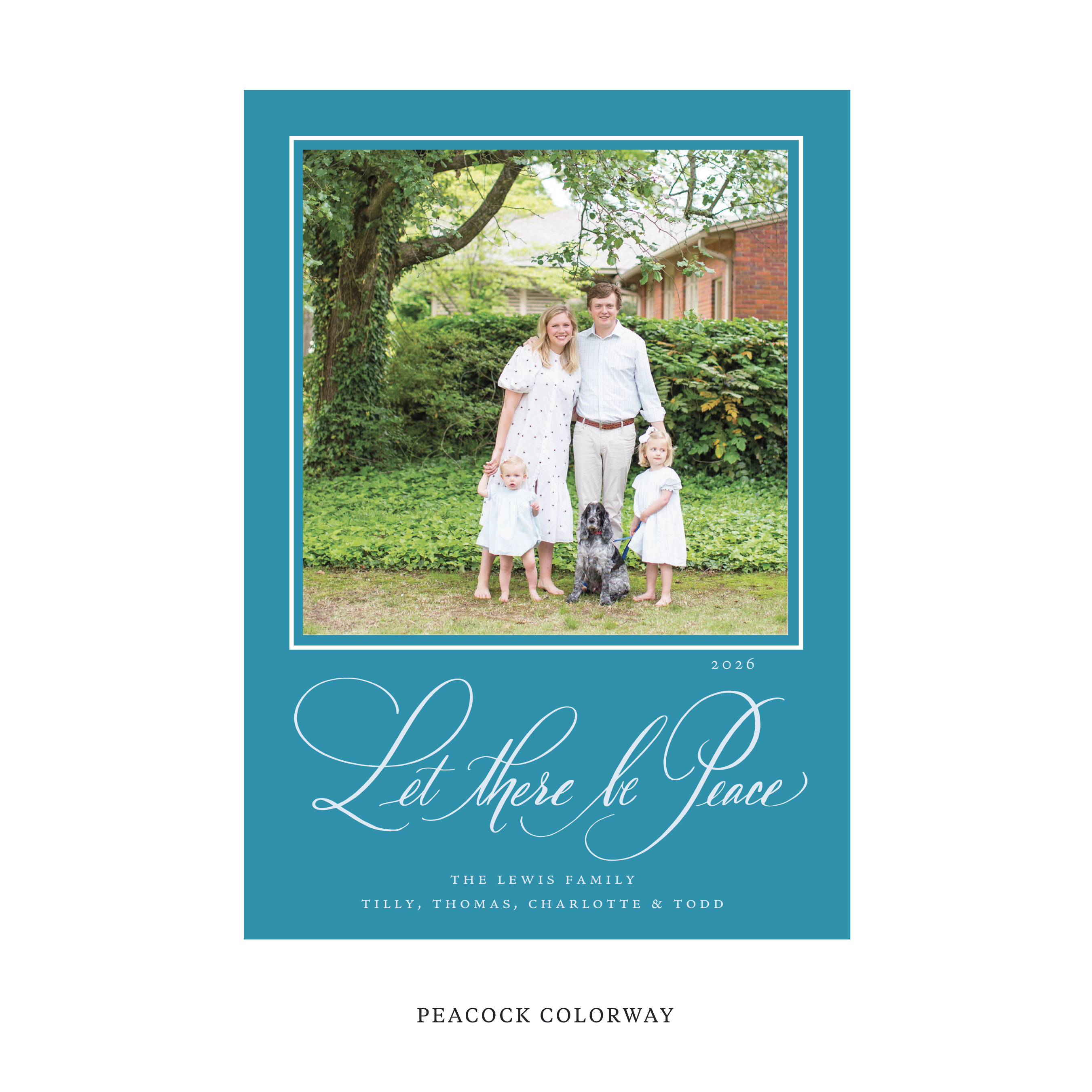 Lewis Classic Flat Print Holiday Card, Large