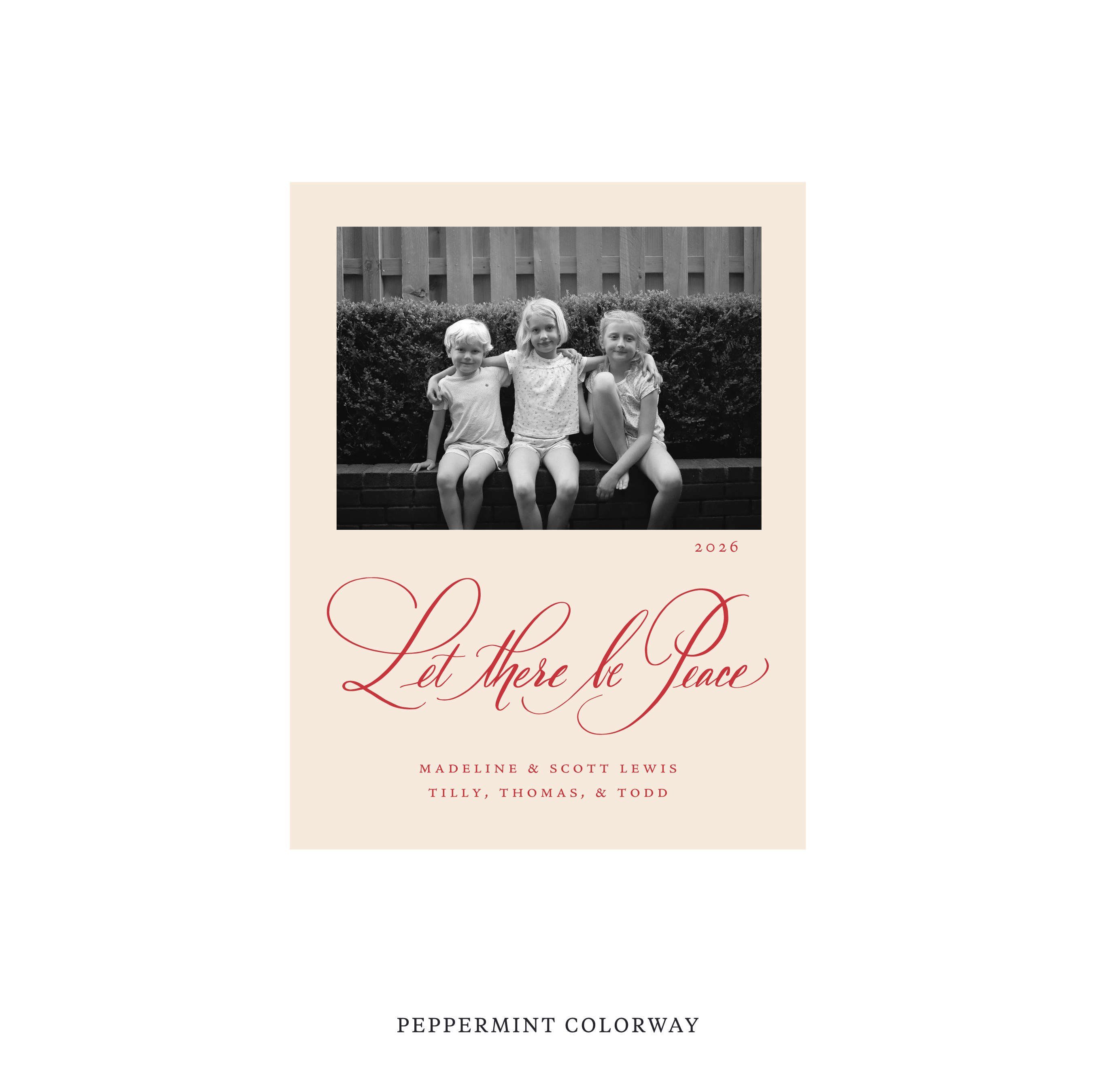 Lewis Classic Flat Print Holiday Card, Small