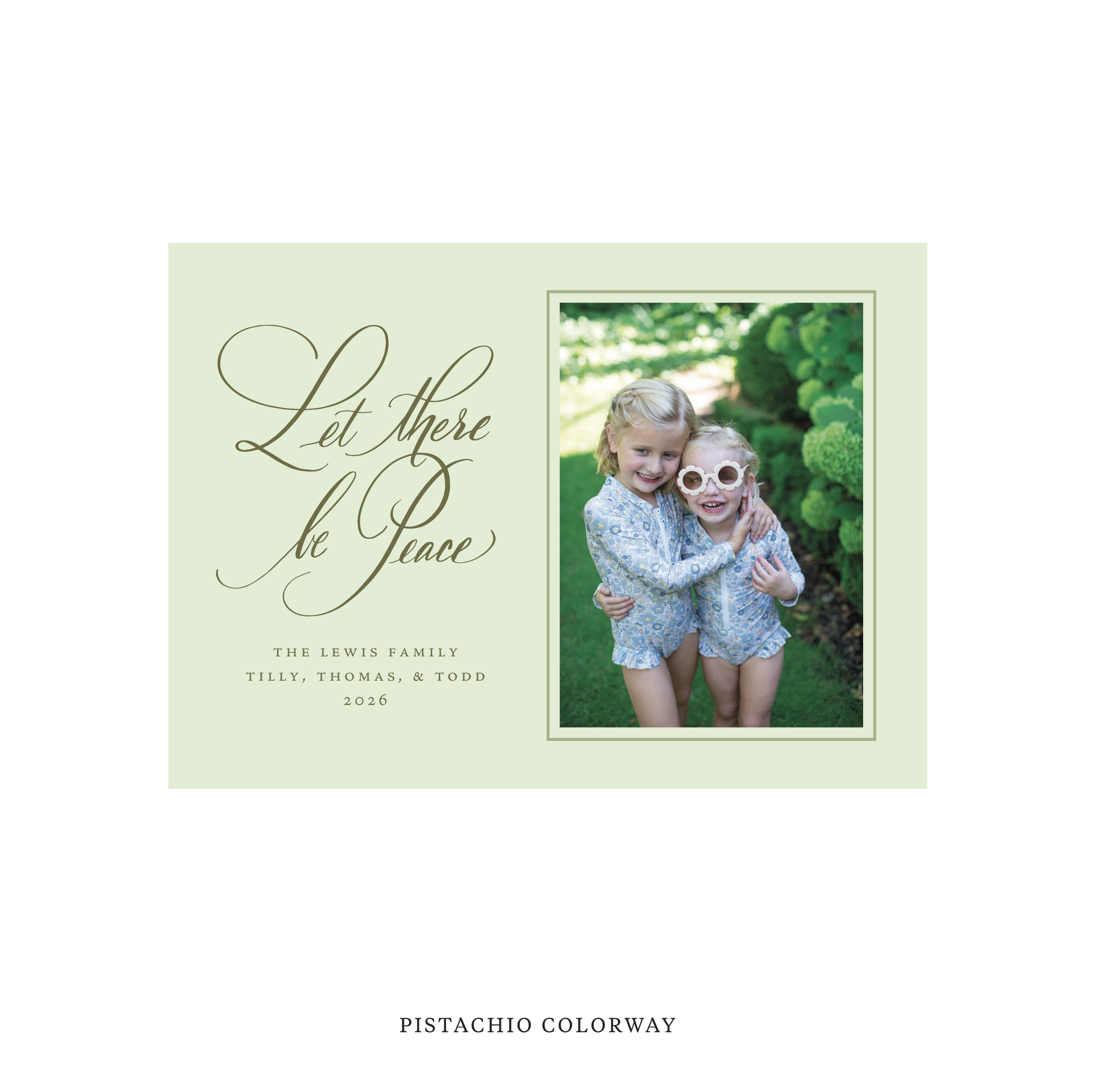 Lewis Classic Flat Print Holiday Card, Medium