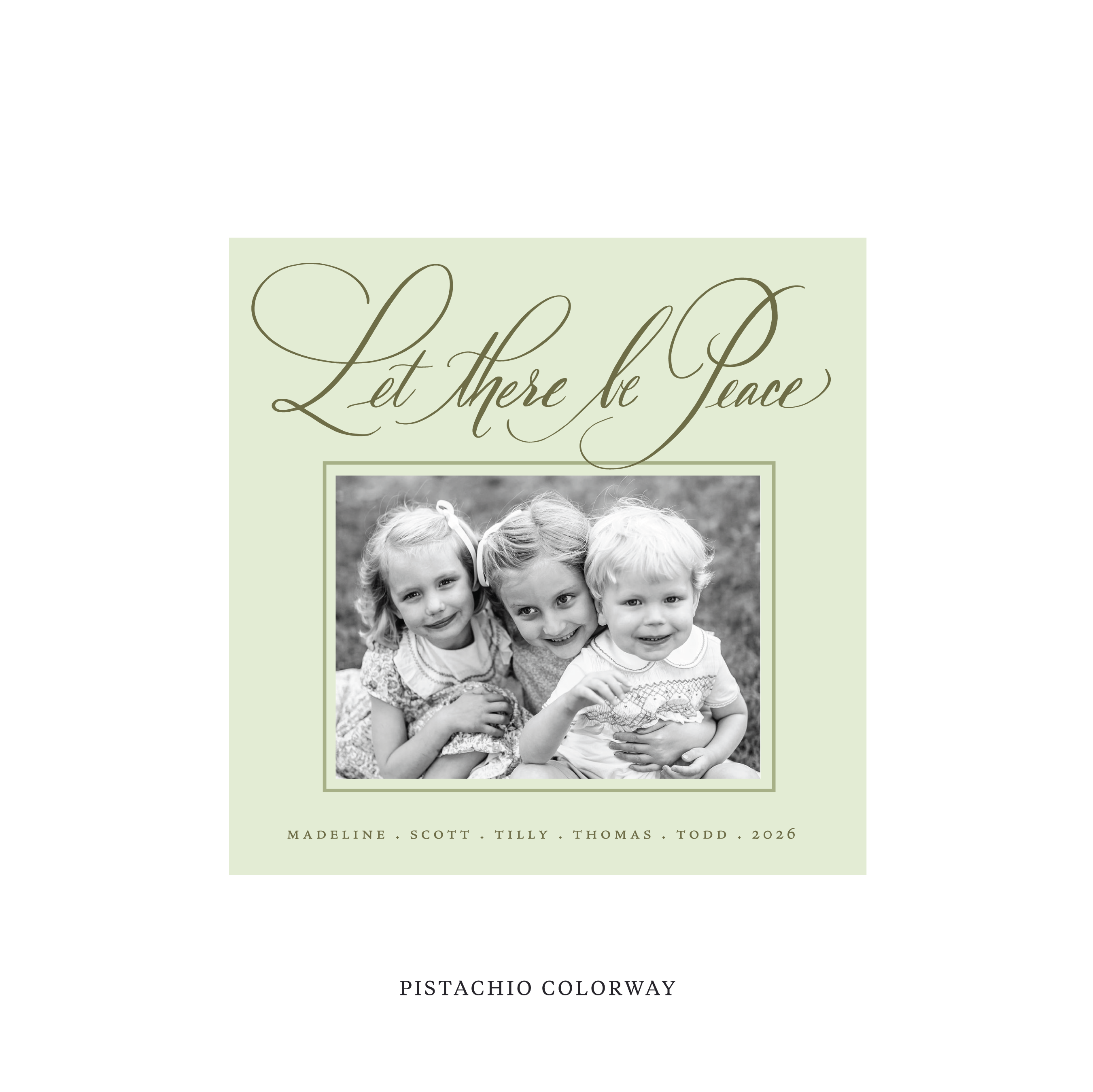 Lewis Classic Flat Print Holiday Card, Square