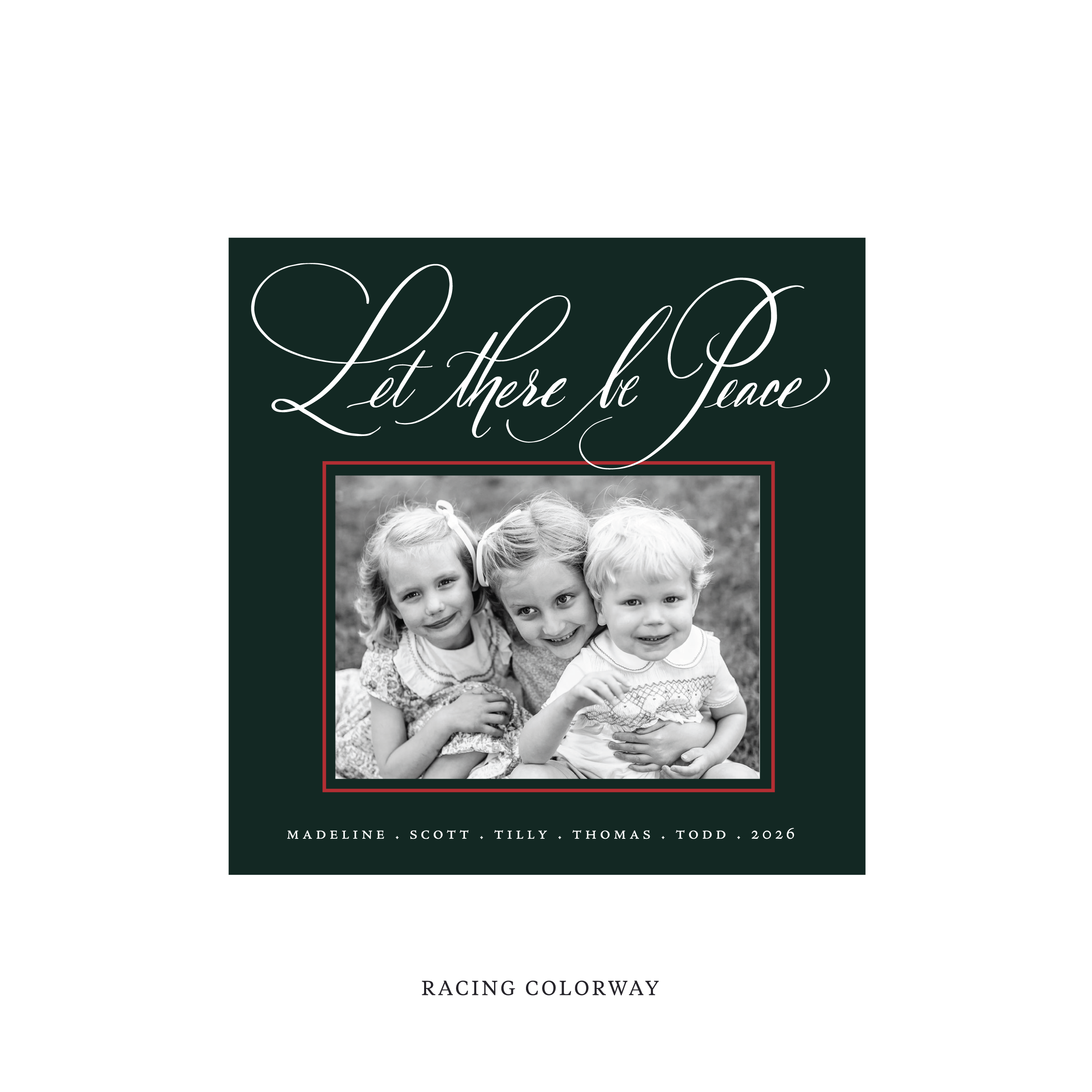 Lewis Classic Flat Print Holiday Card, Square