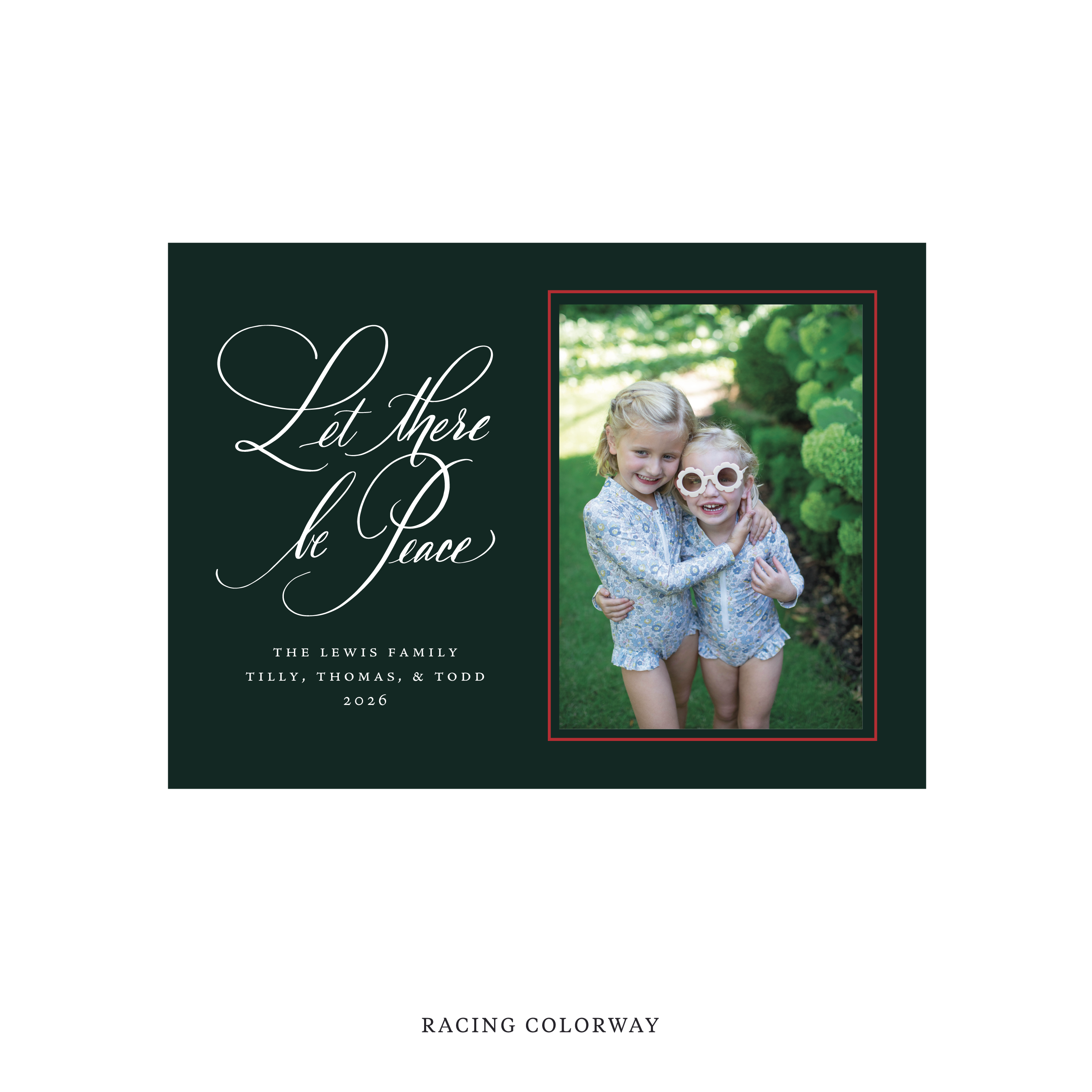 Lewis Classic Flat Print Holiday Card, Medium