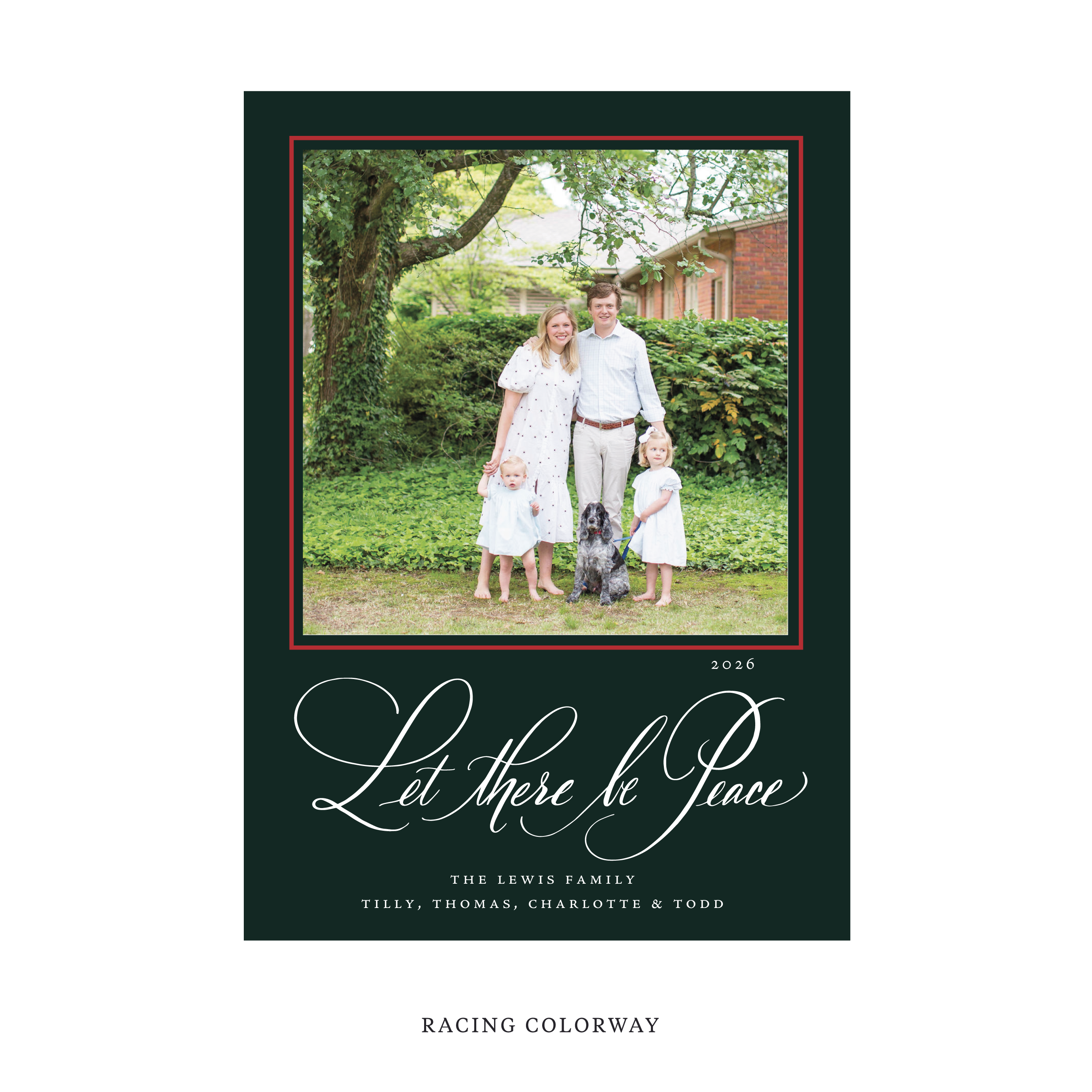 Lewis Classic Flat Print Holiday Card, Large