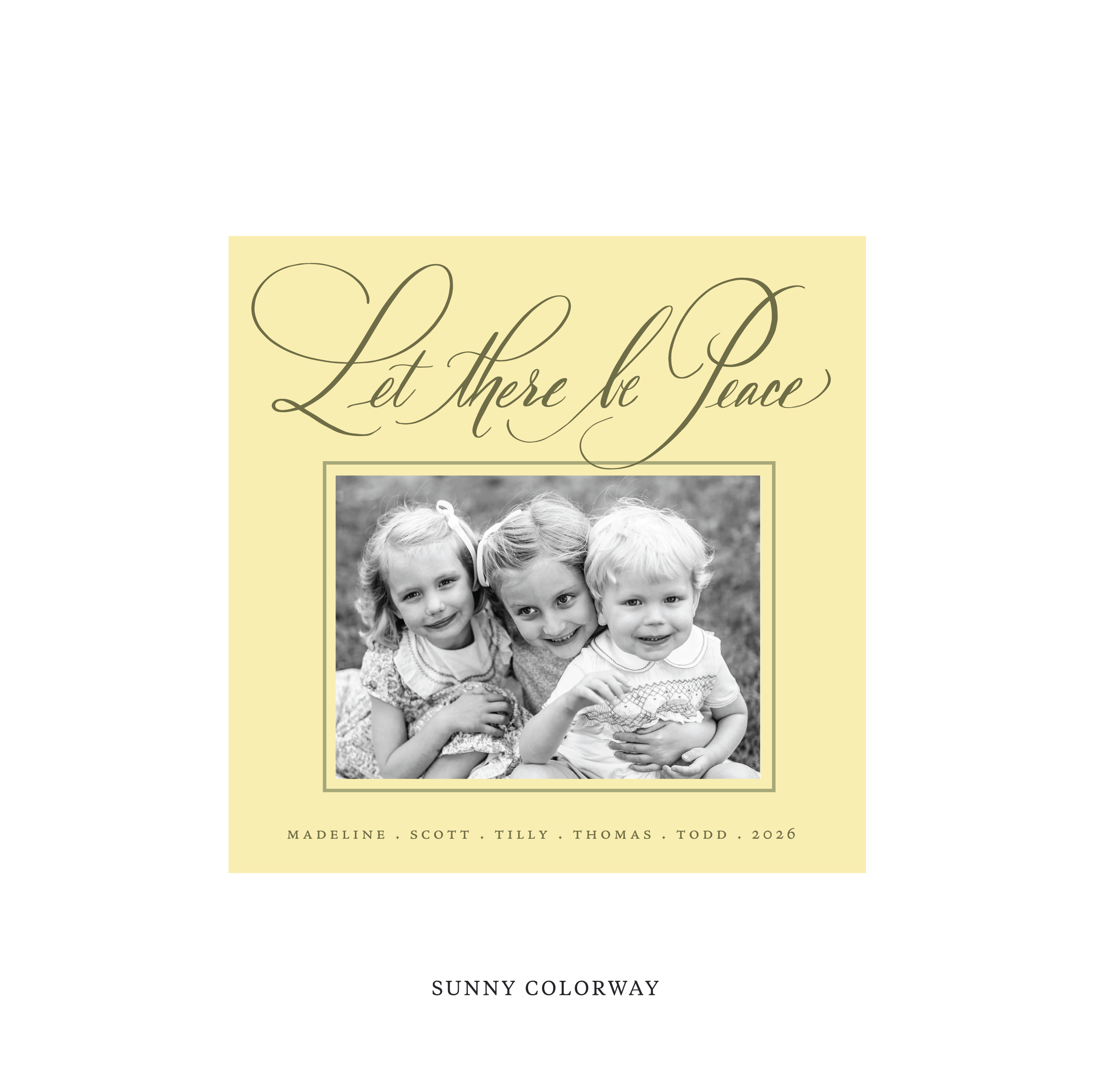 Lewis Classic Flat Print Holiday Card, Square