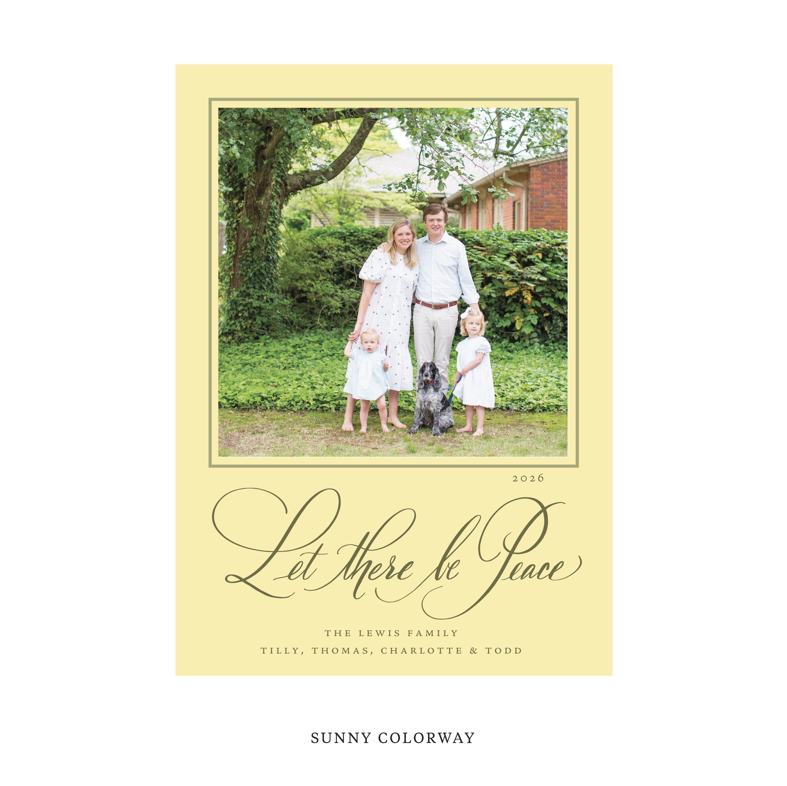 Lewis Classic Flat Print Holiday Card, Large