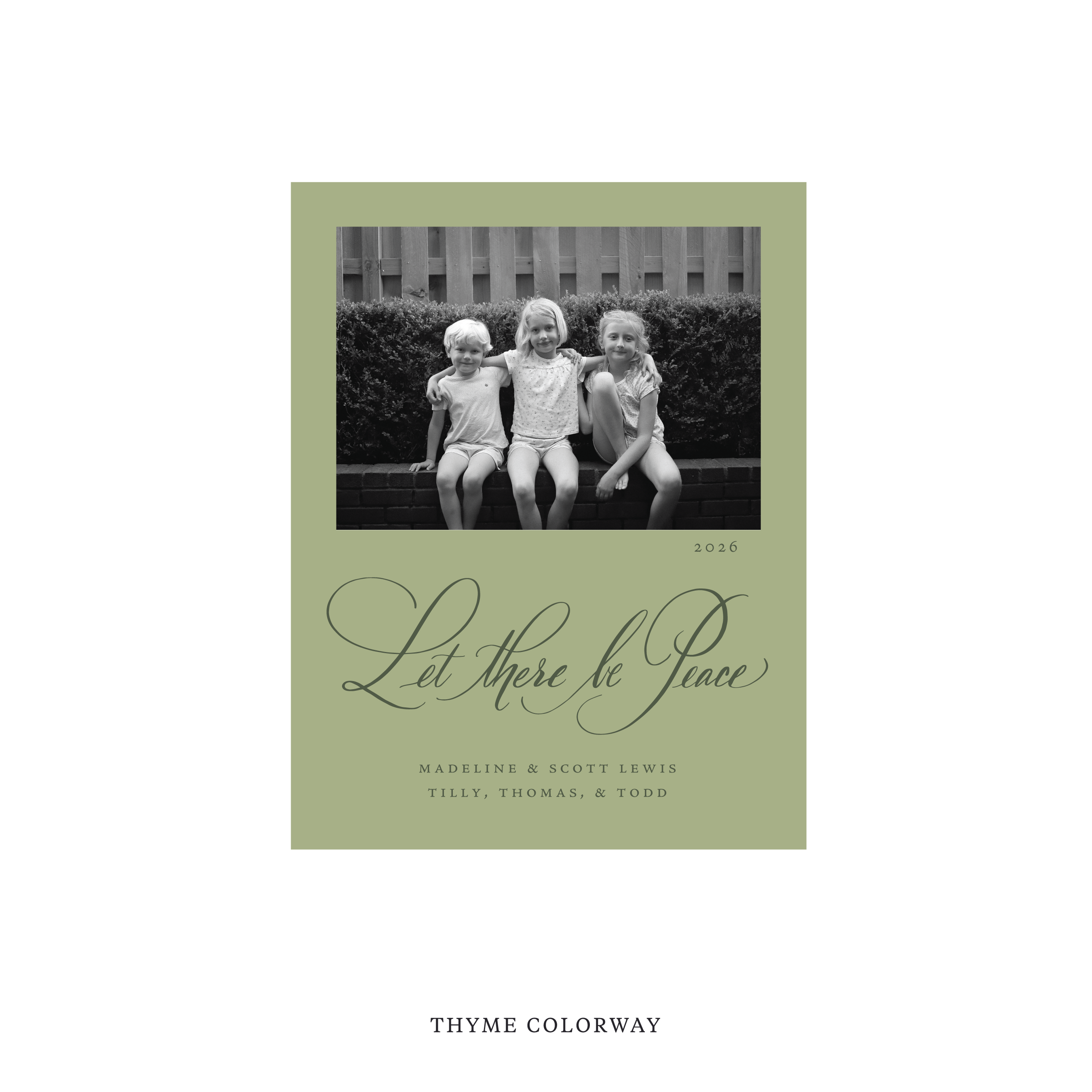 Lewis Classic Flat Print Holiday Card, Small