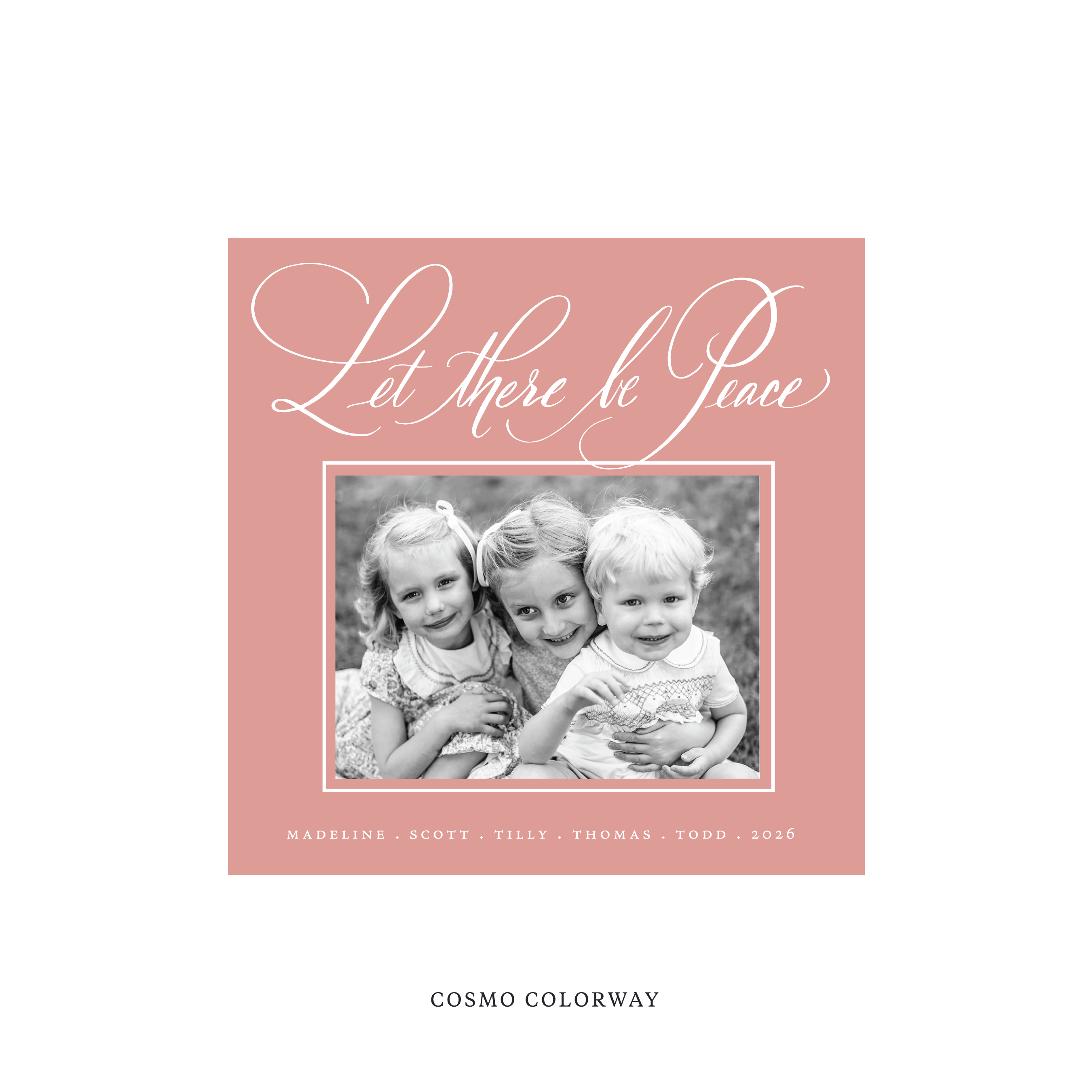 Lewis Classic Flat Print Holiday Card, Square
