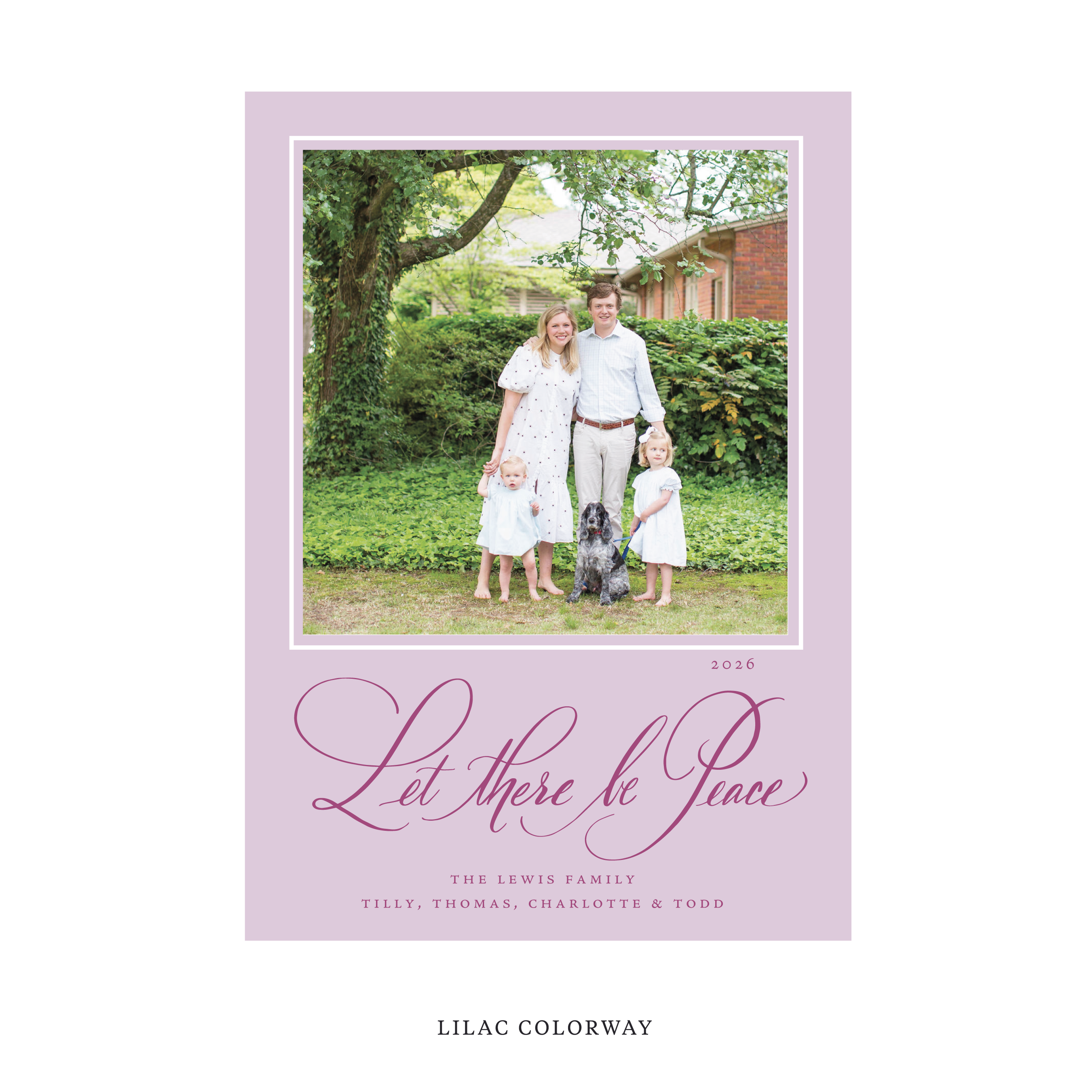 Lewis Classic Flat Print Holiday Card, Large