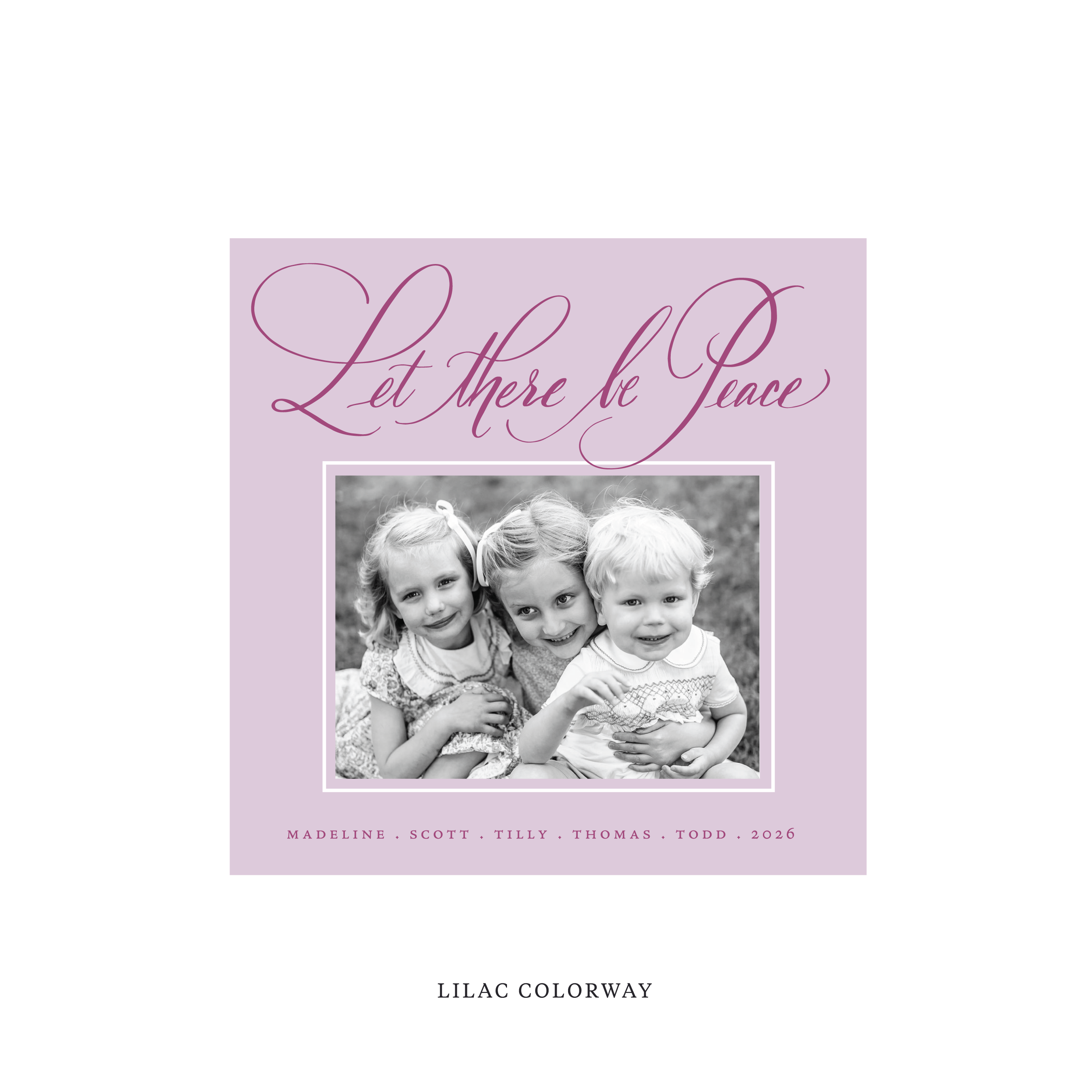 Lewis Classic Flat Print Holiday Card, Square