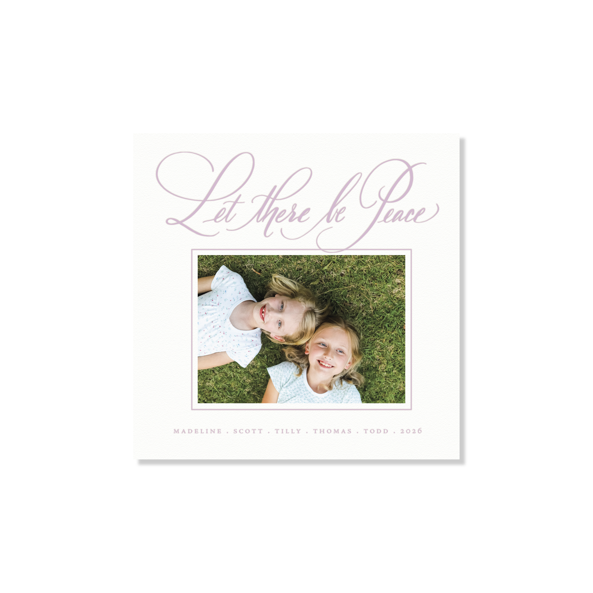 Lewis Letterpress Holiday Card, Small Square (White Paper)