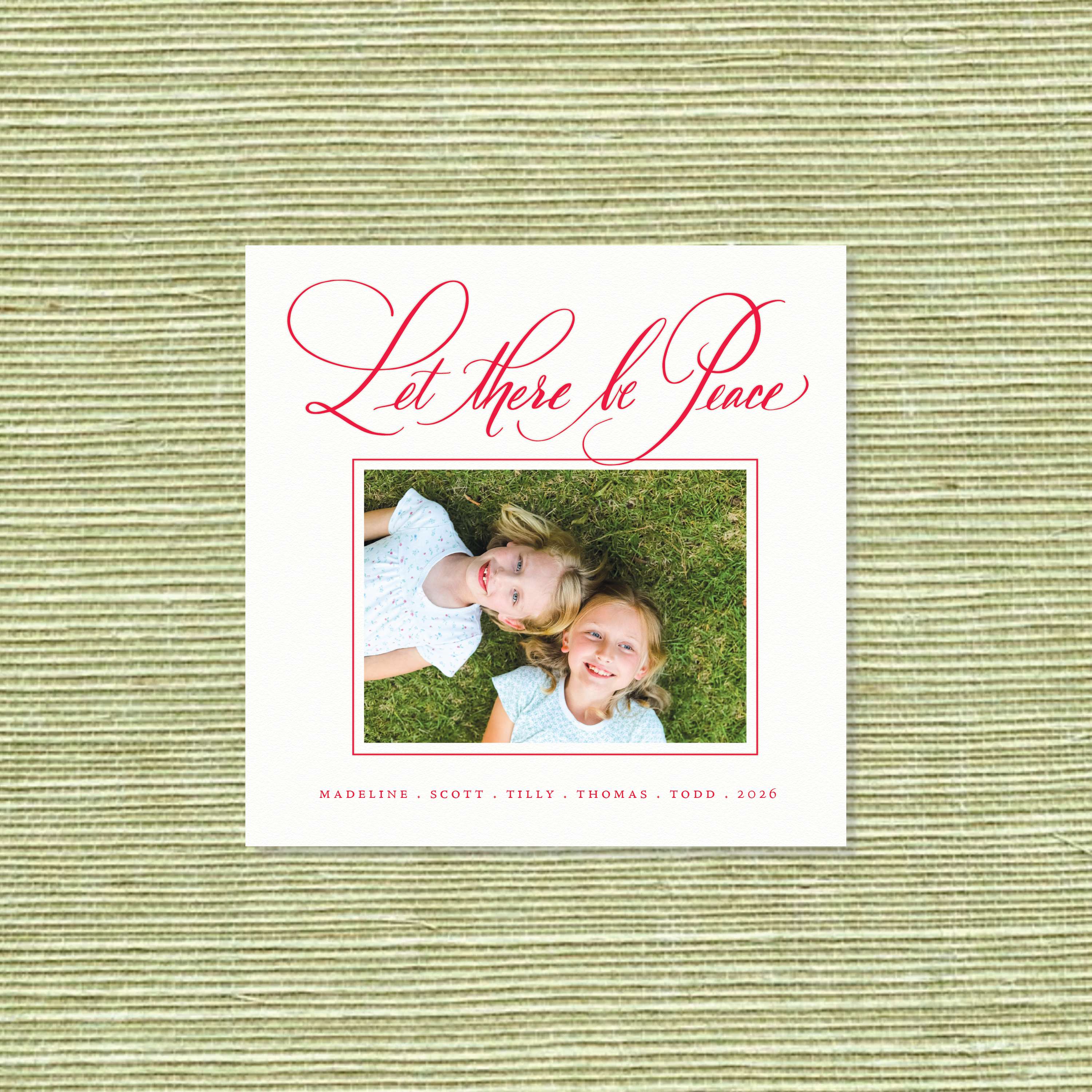 Lewis Letterpress Holiday Card, Small Square (White Paper)