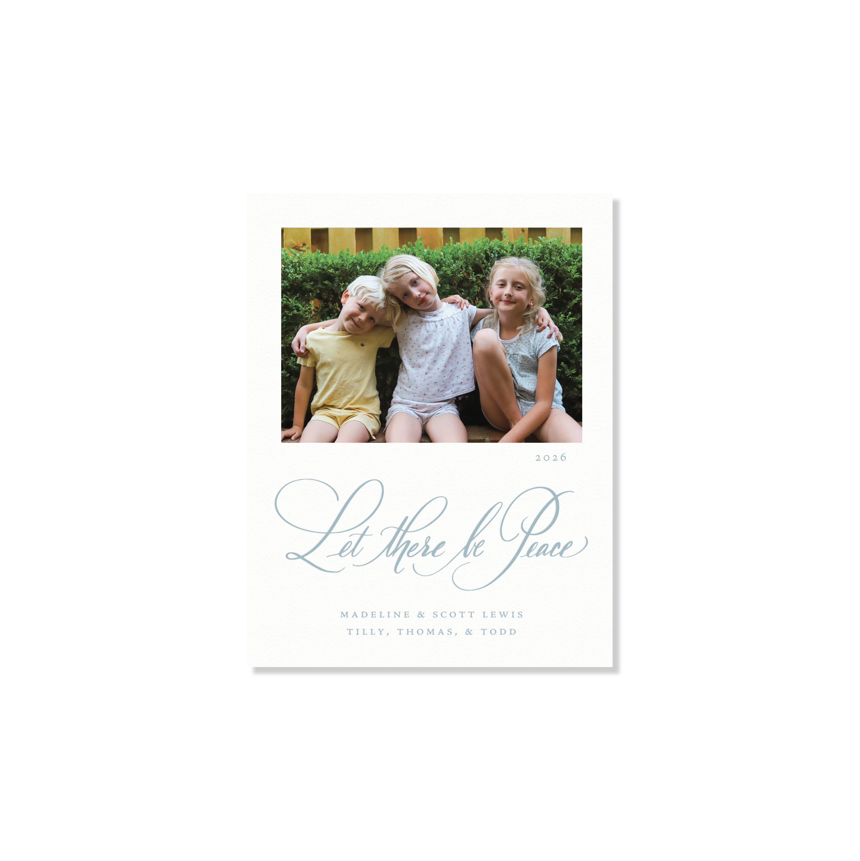 Lewis Letterpress Holiday Card, Small (White Paper)