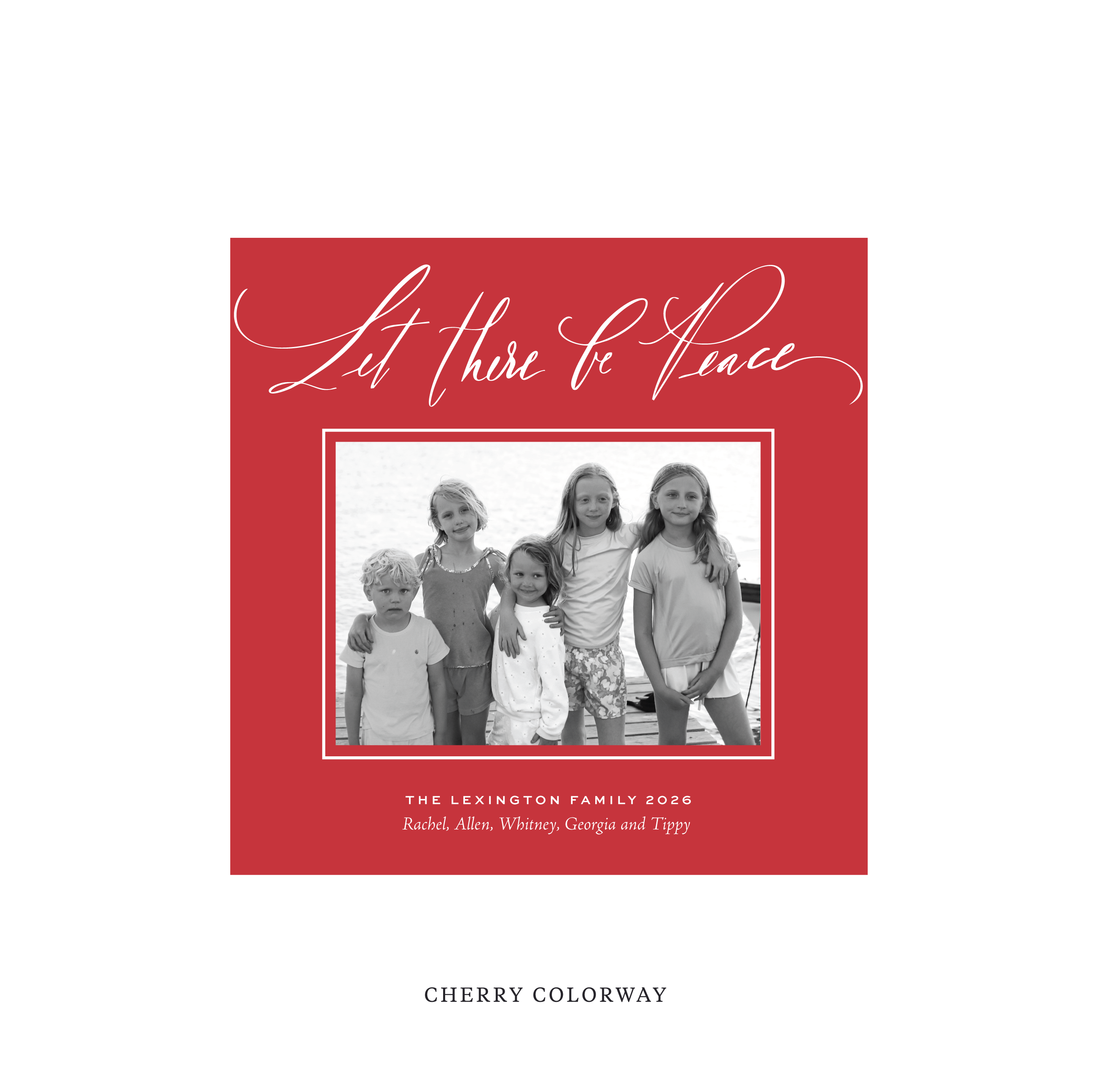 Lexington Classic Flat Print Holiday Card, Square