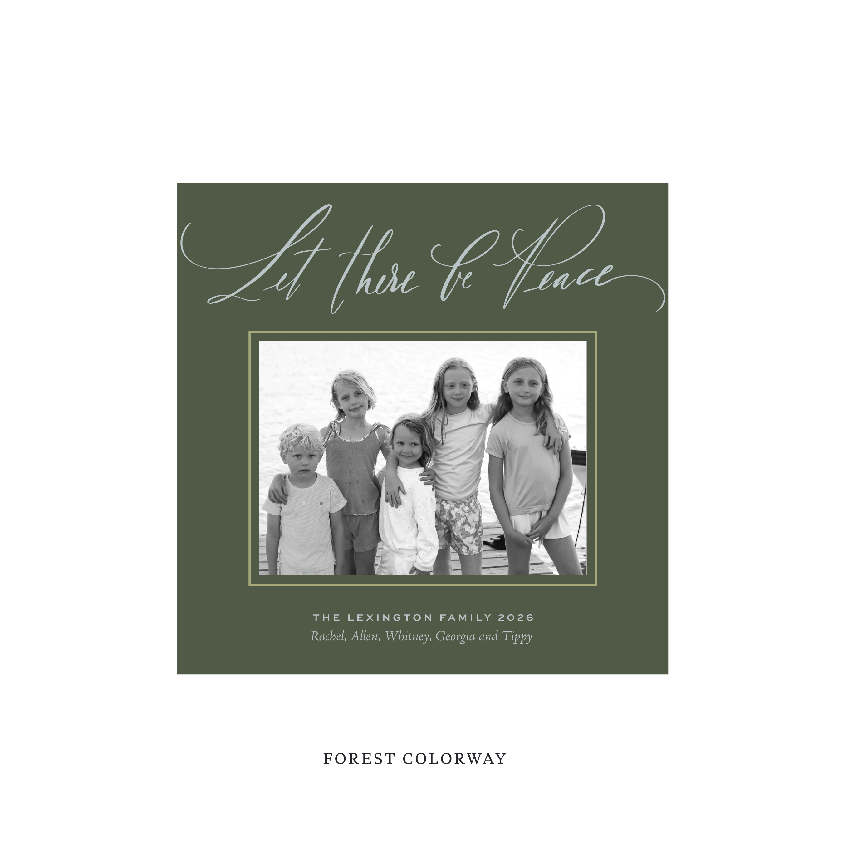 Lexington Classic Flat Print Holiday Card, Square