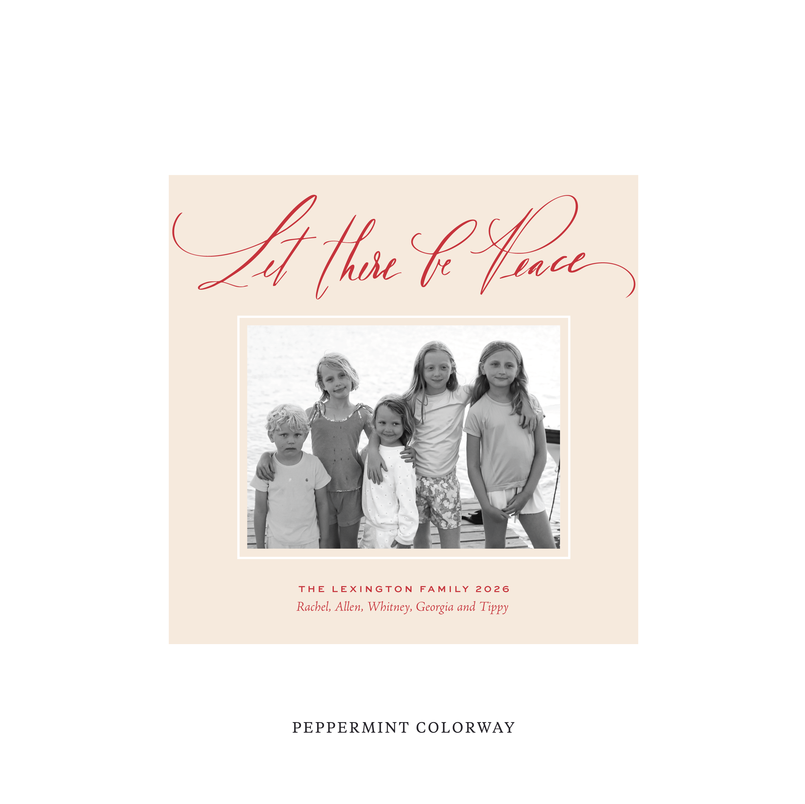 Lexington Classic Flat Print Holiday Card, Square