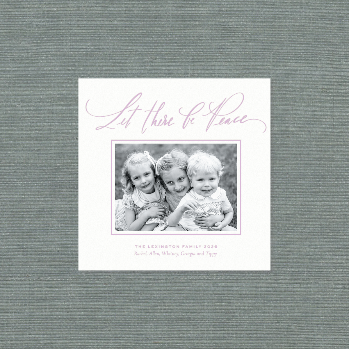 Lexington Letterpress Holiday Card, Small Square (White Paper)