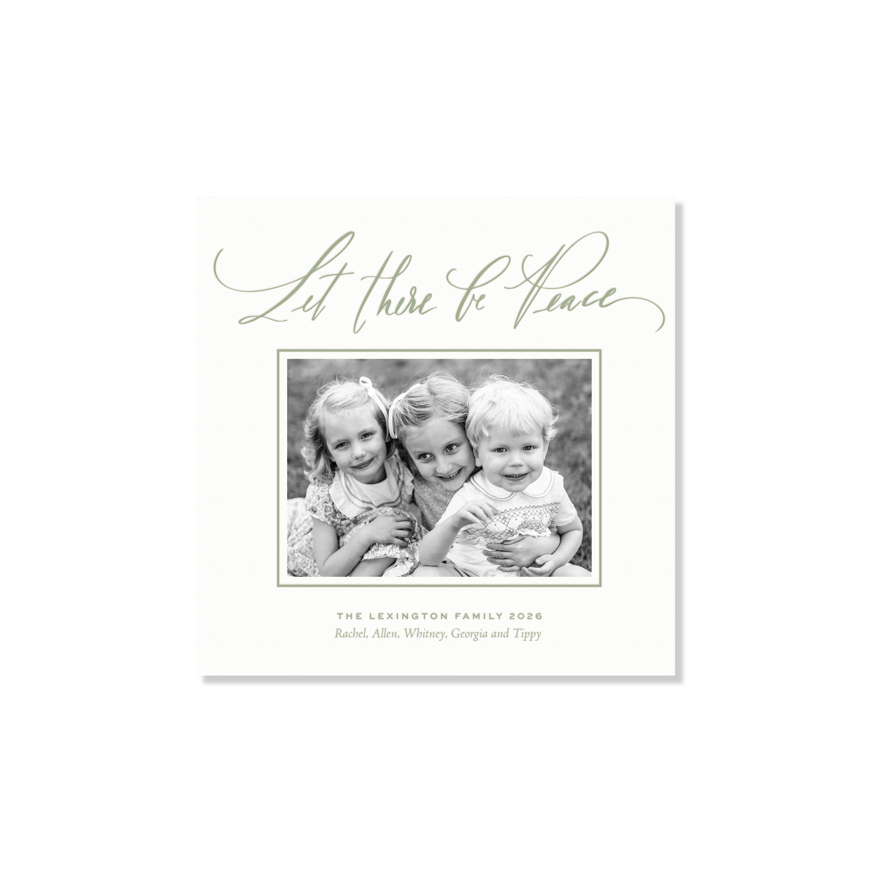 Lexington Letterpress Holiday Card, Small Square (White Paper)