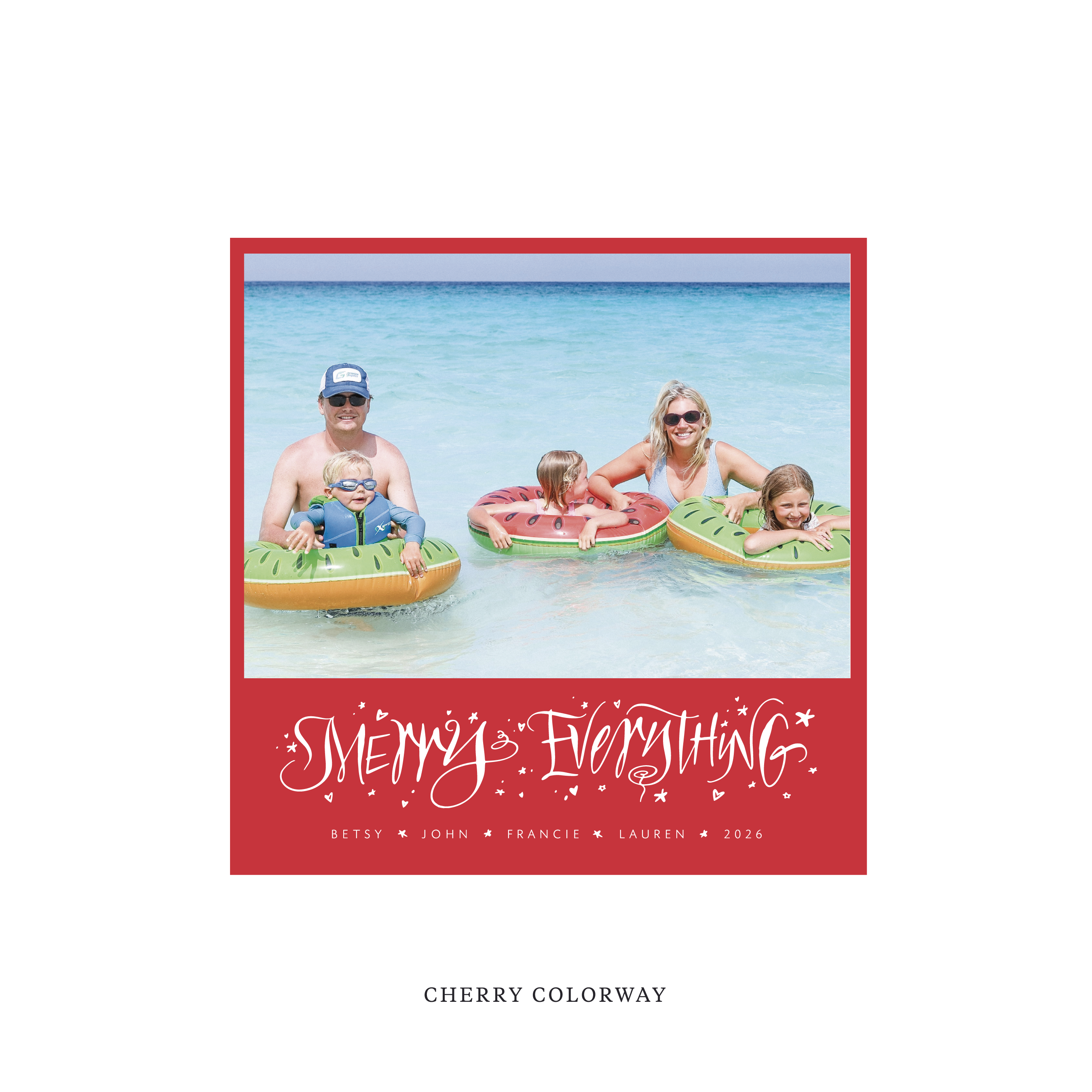 Ansley Classic Flat Print Holiday Card, Square