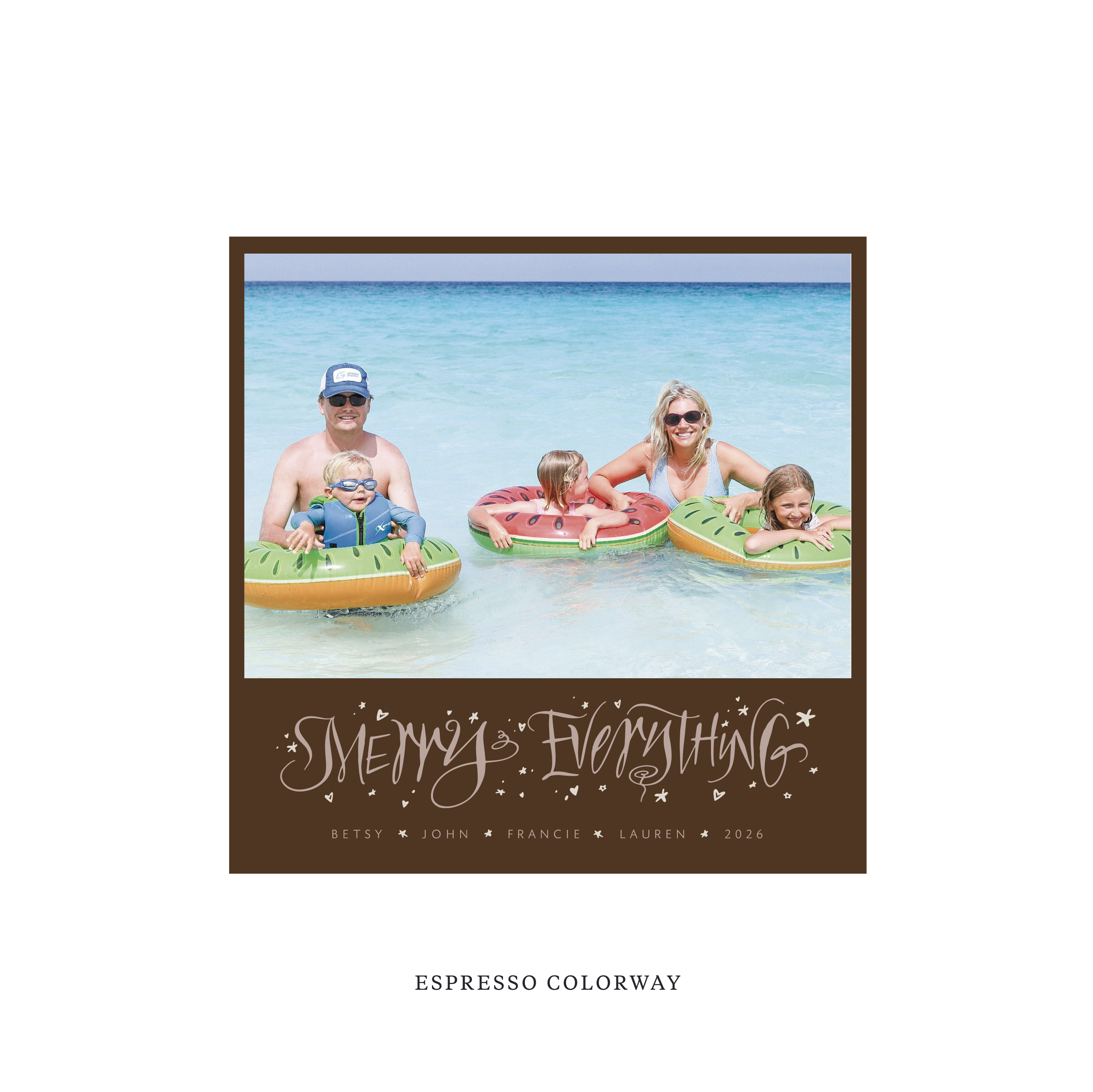 Ansley Classic Flat Print Holiday Card, Square