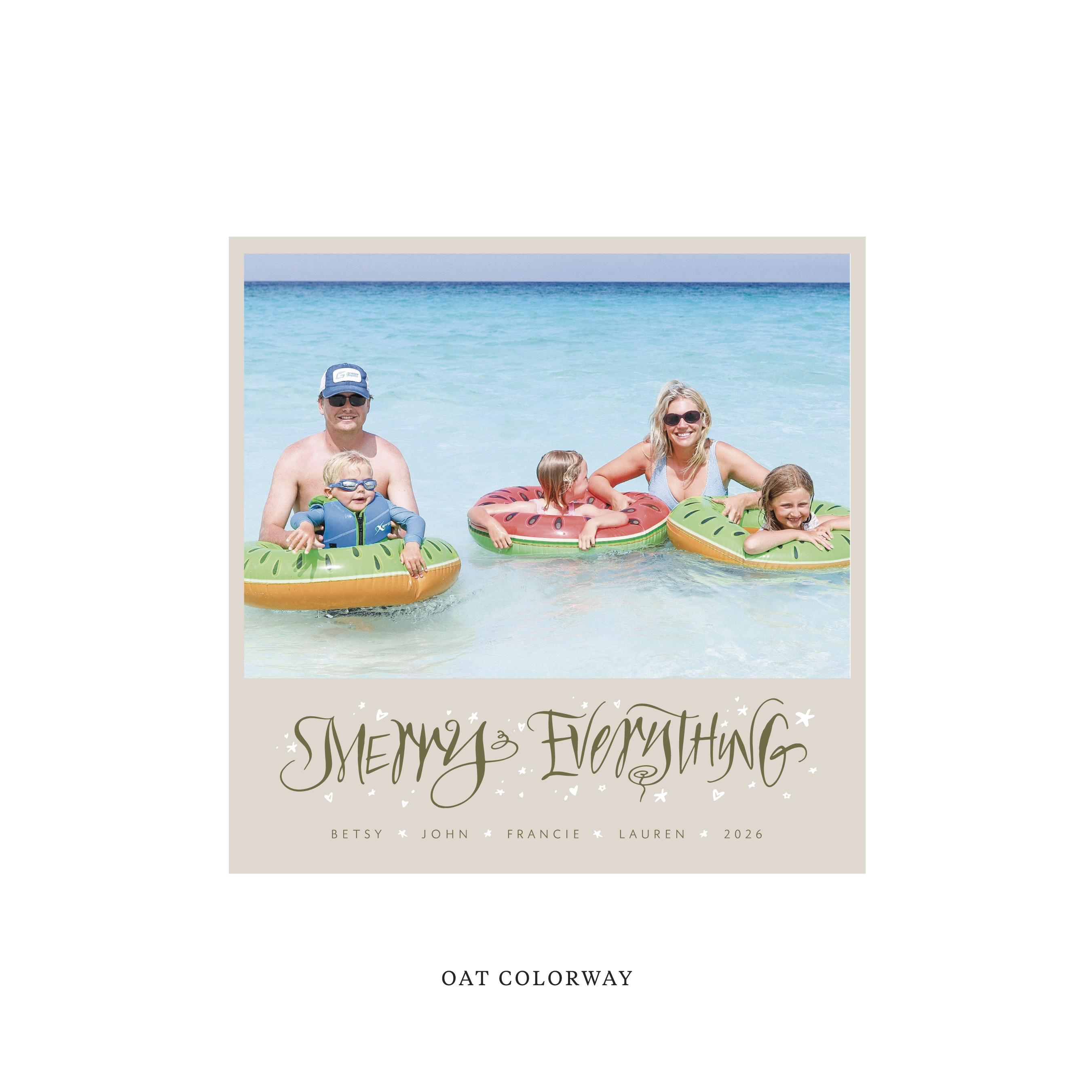 Ansley Classic Flat Print Holiday Card, Square