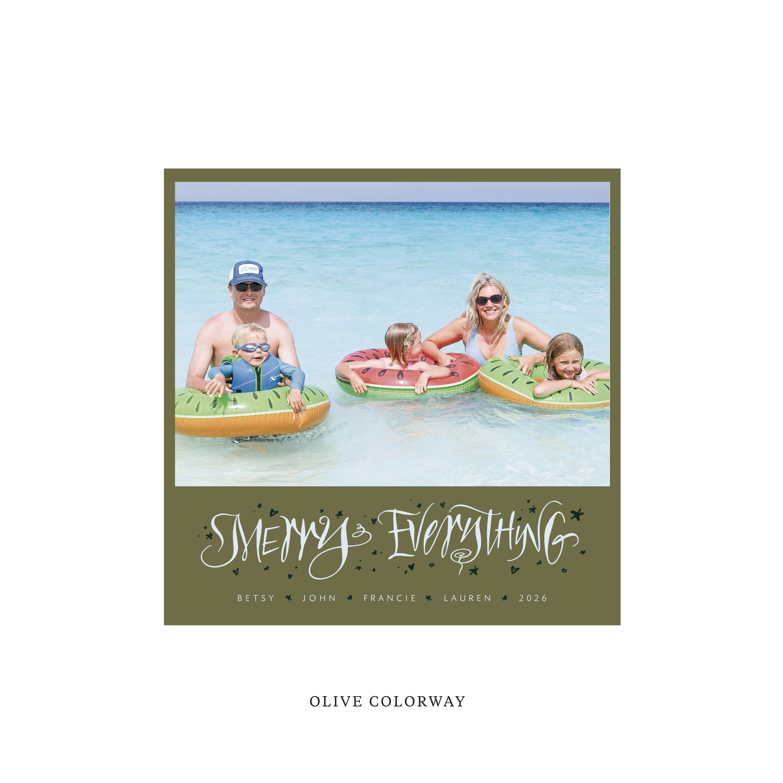 Ansley Classic Flat Print Holiday Card, Square