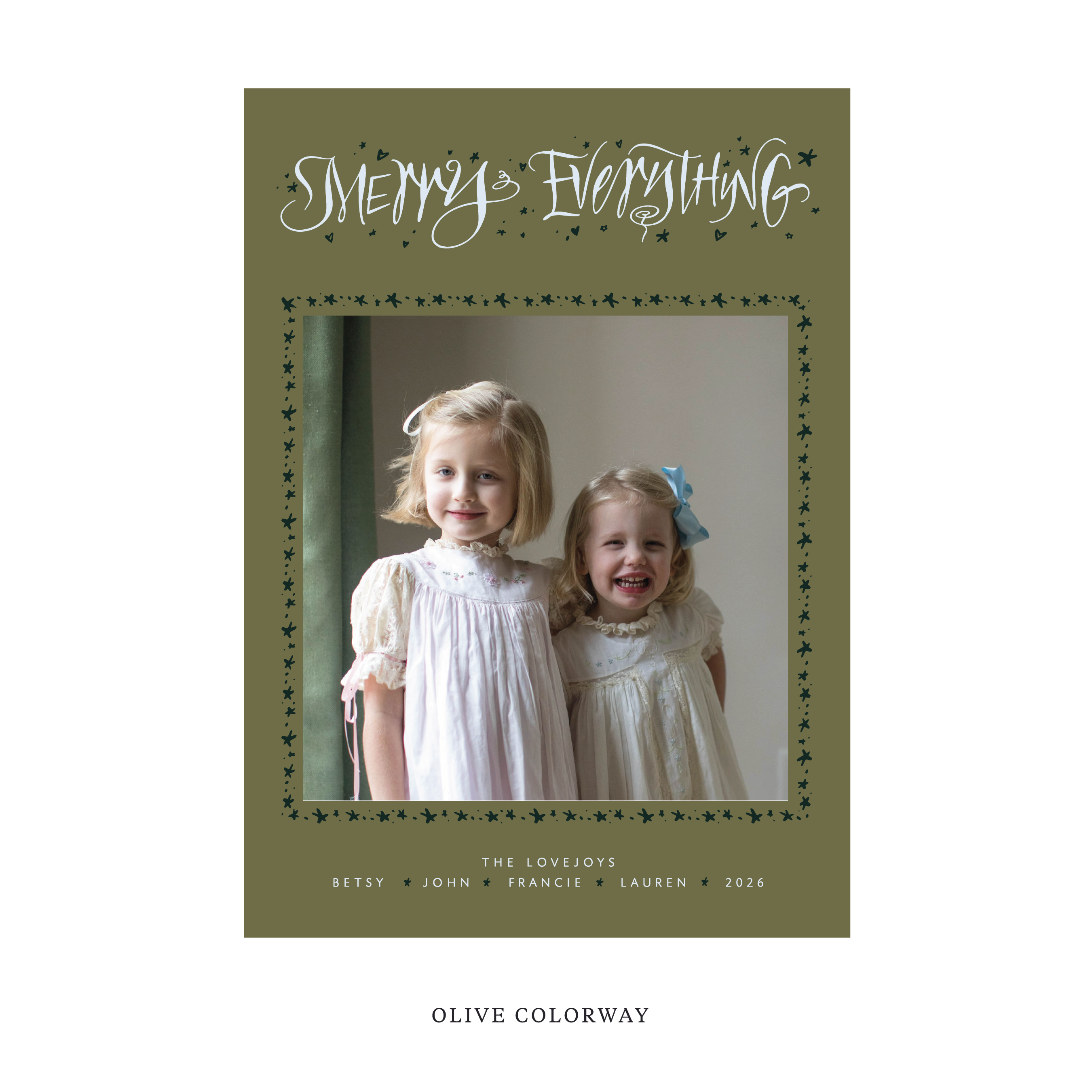 Ansley Classic Flat Print Holiday Card, Large