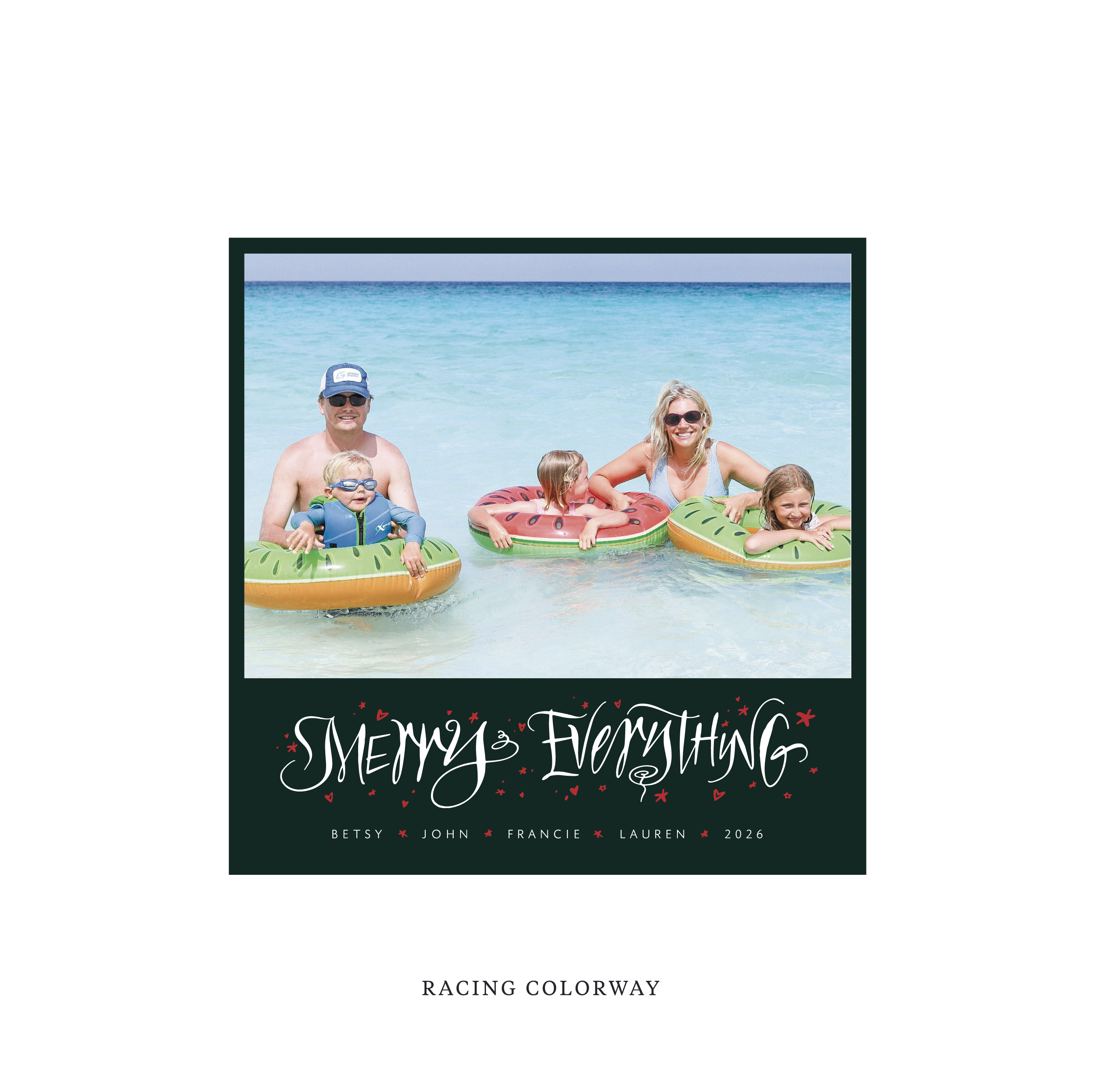 Ansley Classic Flat Print Holiday Card, Square