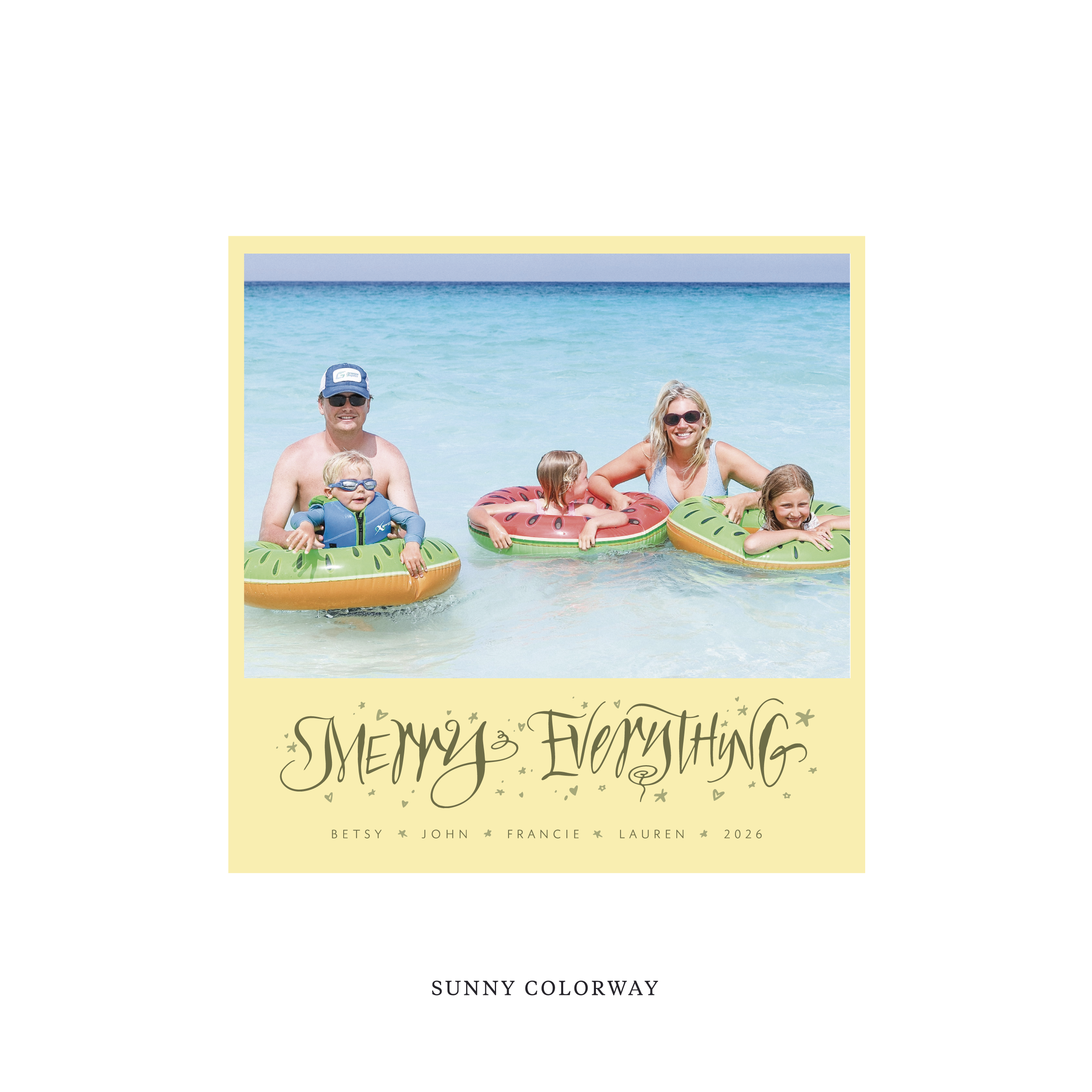 Ansley Classic Flat Print Holiday Card, Square