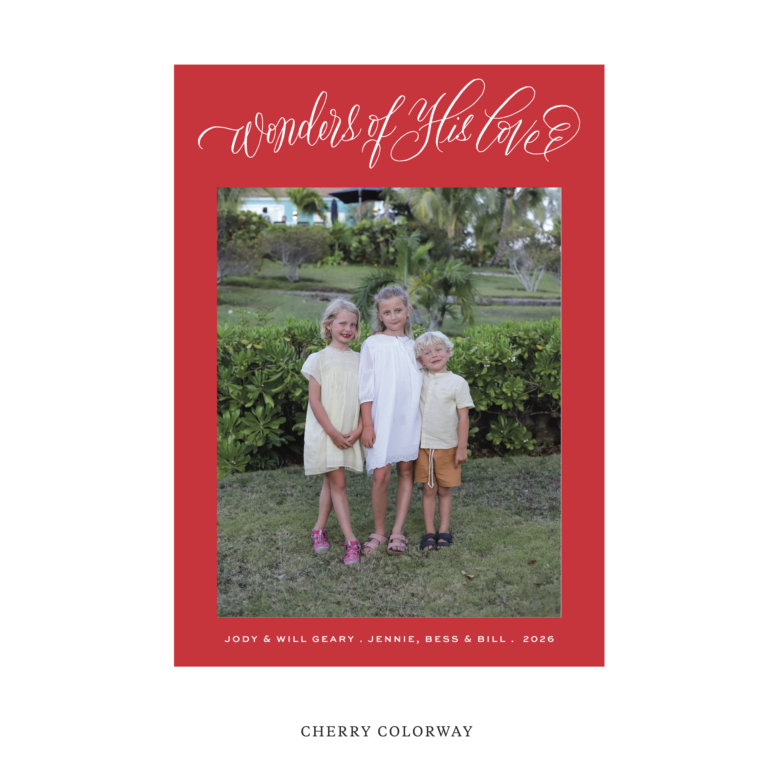 Loxley Classic Flat Print Holiday Card, Large