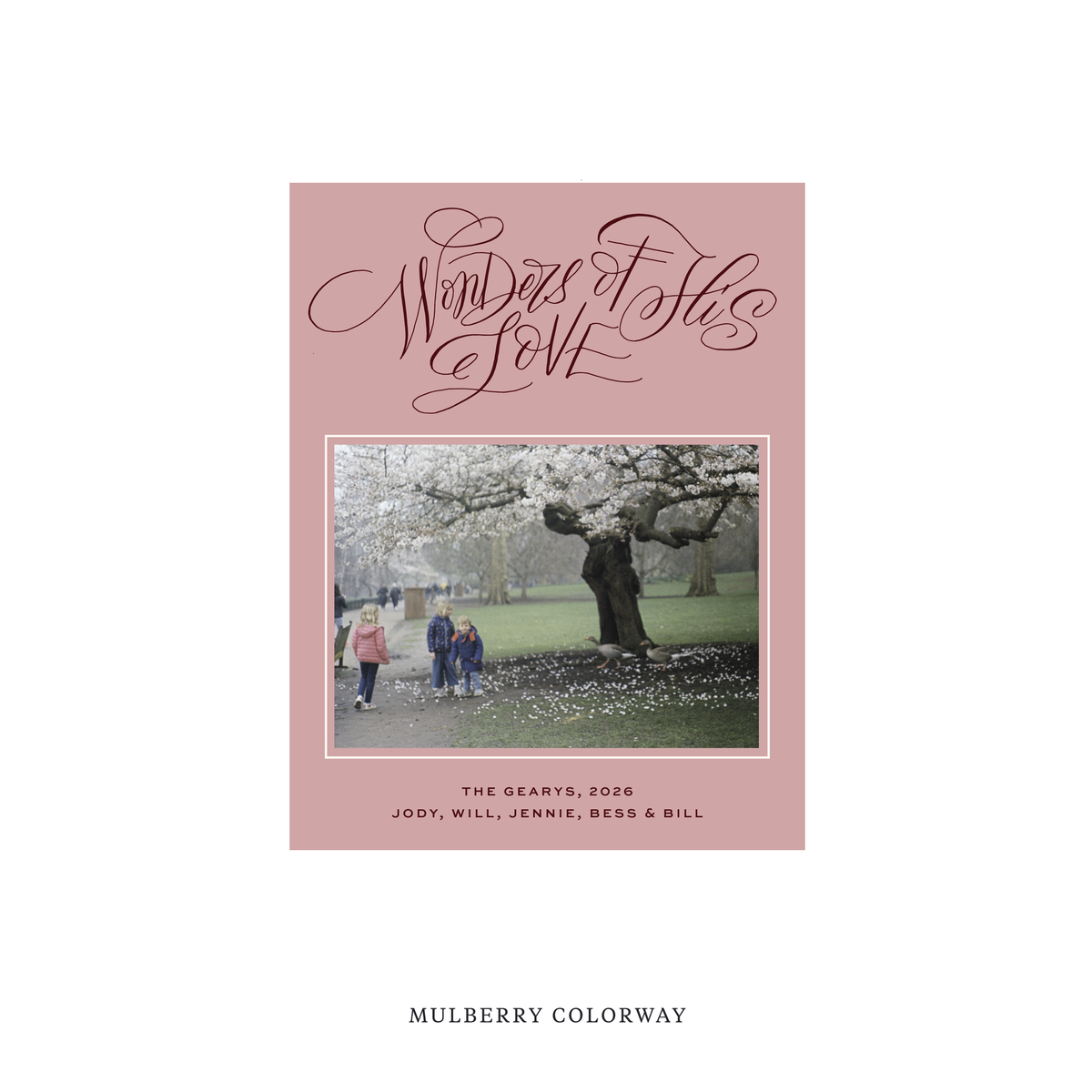 Loxley Classic Flat Print Holiday Card, Small
