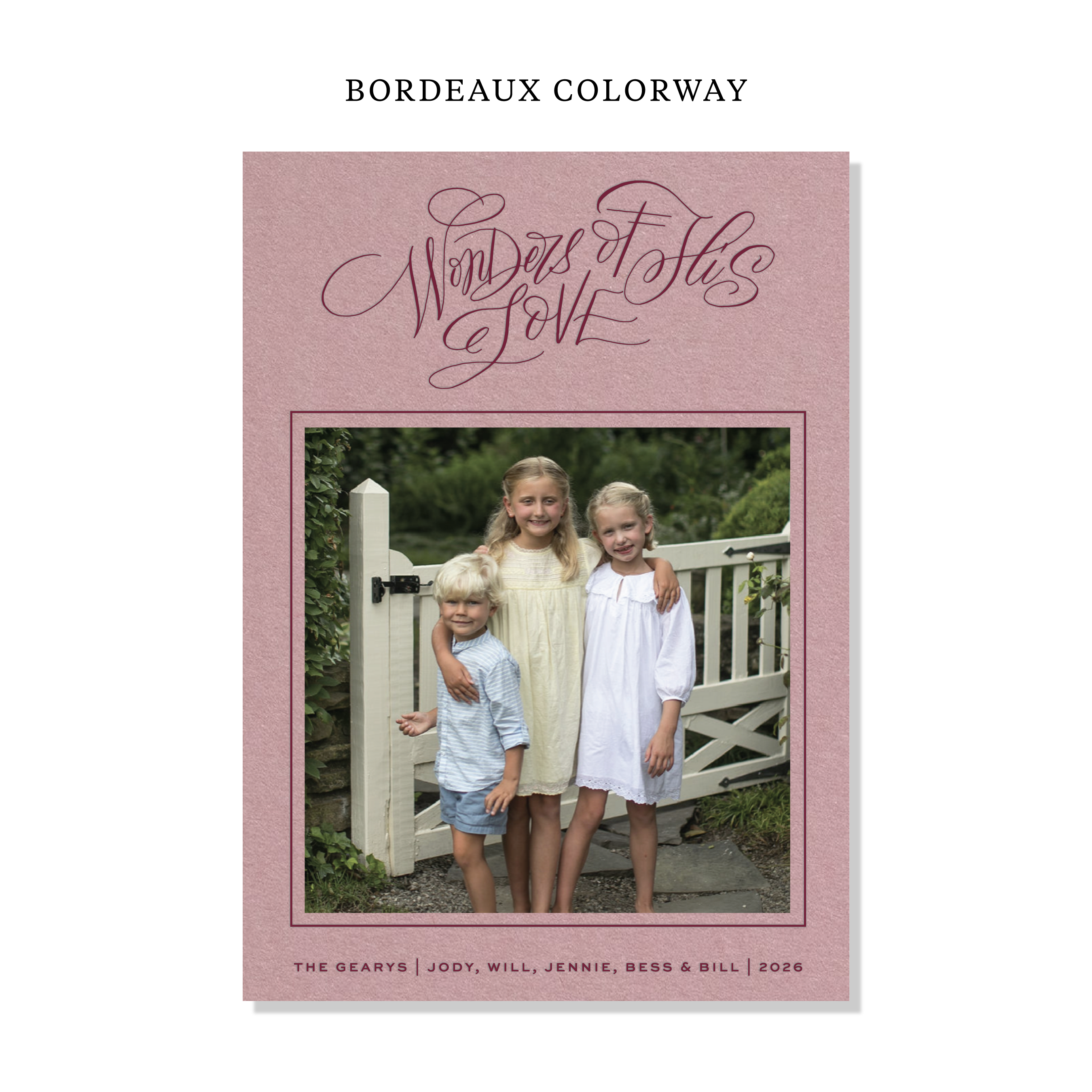 Loxley Letterpress Holiday Card, Large (Colored Paper)