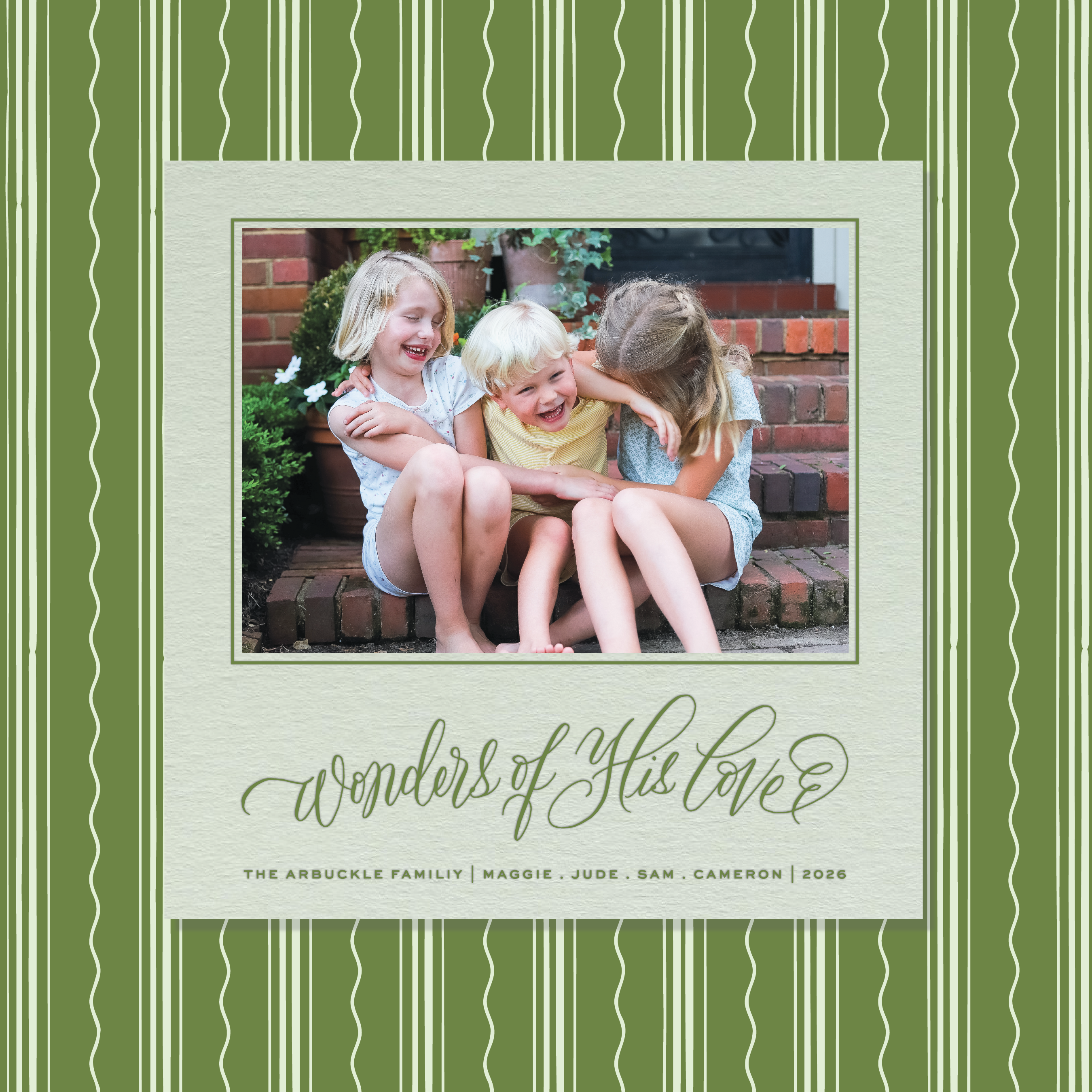 Loxley Letterpress Holiday Card, Large Square (Colored Paper)