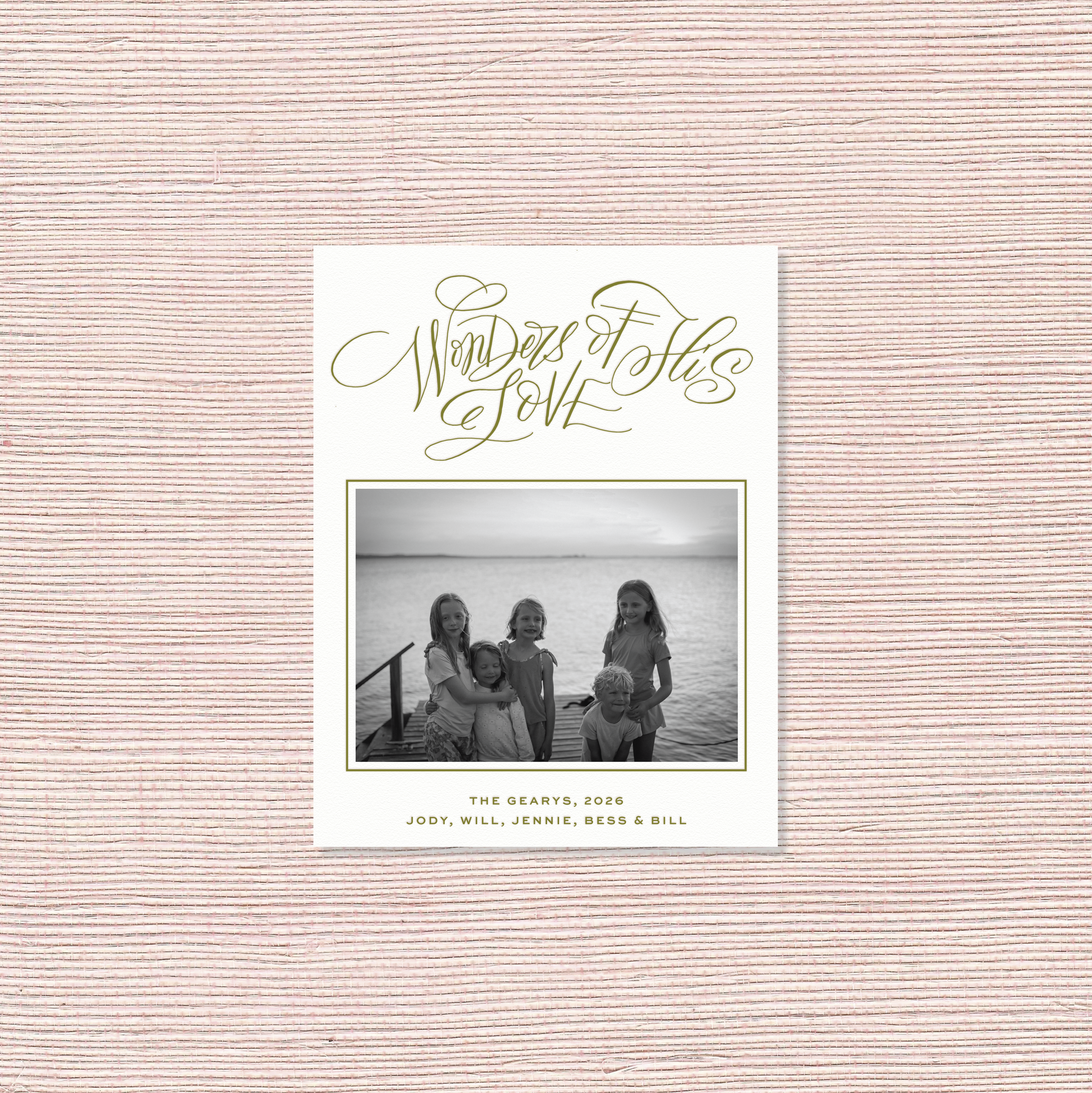 Loxley Letterpress Holiday Card, Small (White Paper)