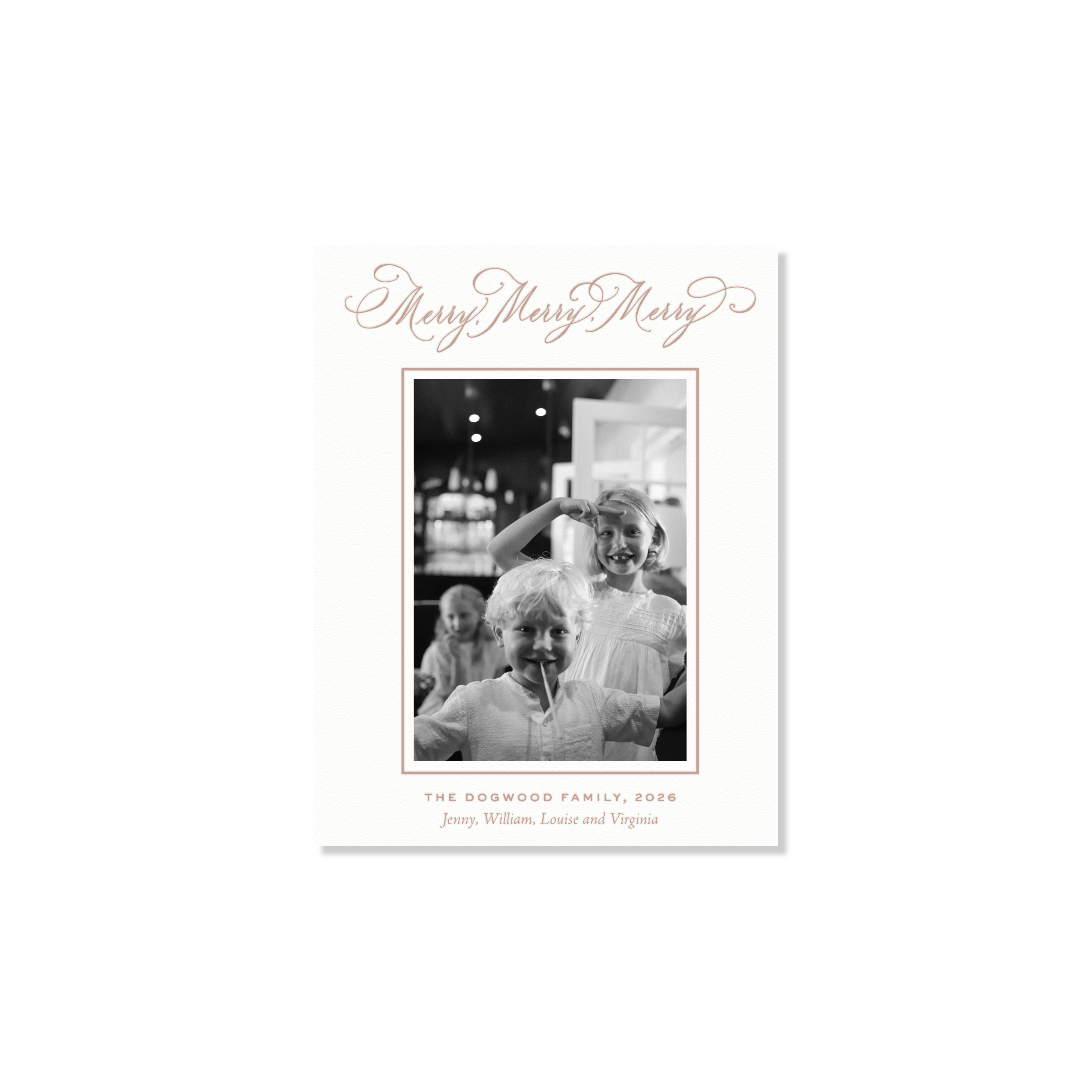Ludlow Letterpress Holiday Card, Small (White Paper)
