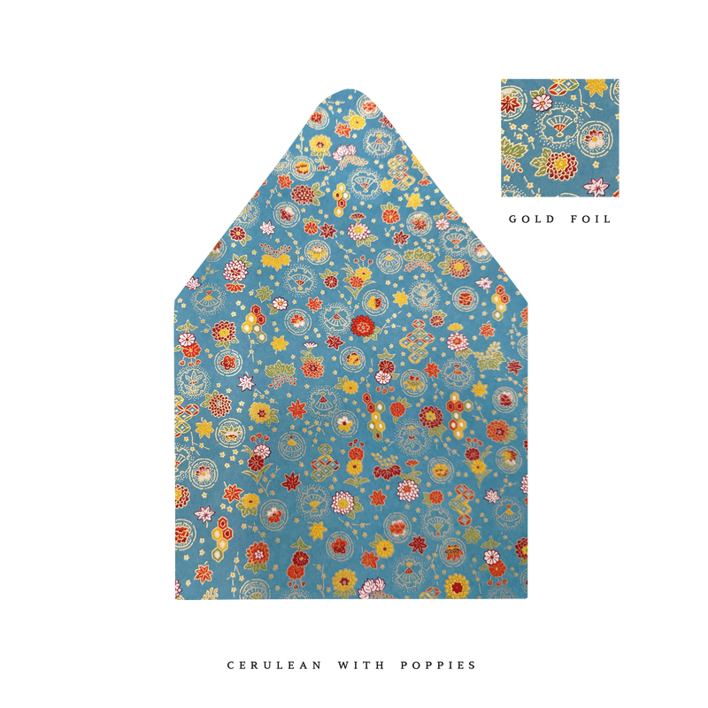 The Cerulean with Poppies Luxe Envelope Liner