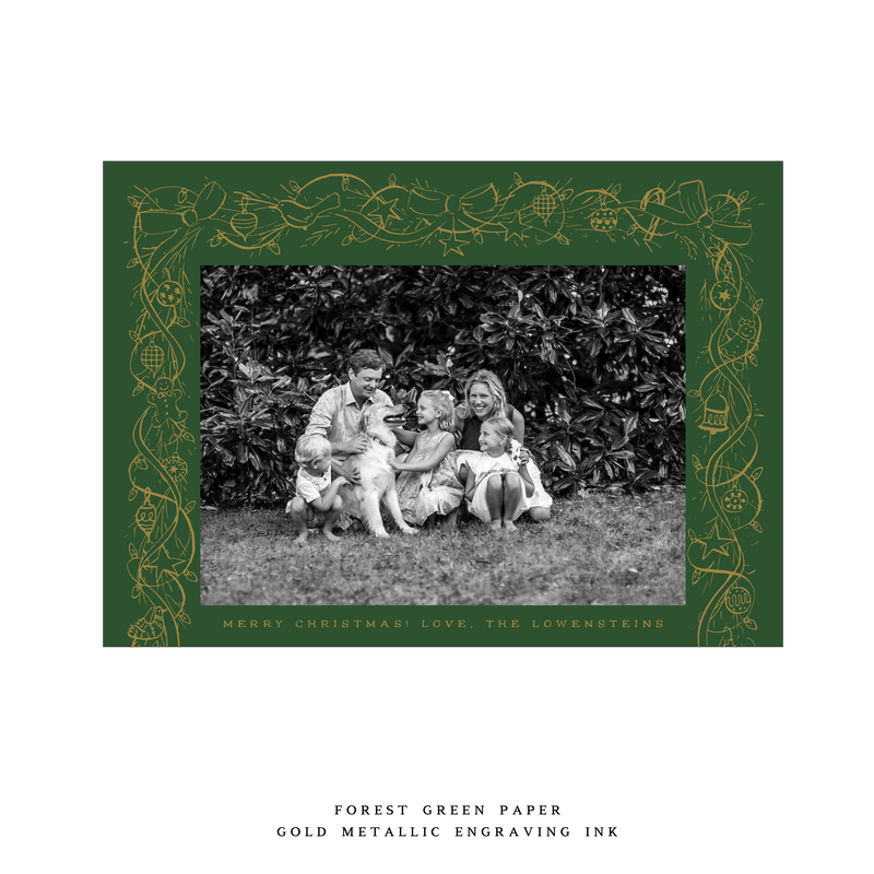 Mabel 1-Color Engraved Medium Holiday Card