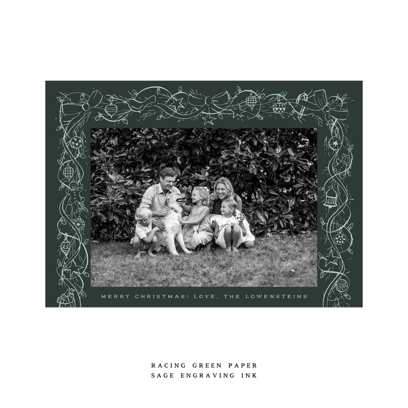 Mabel 1-Color Engraved Medium Holiday Card