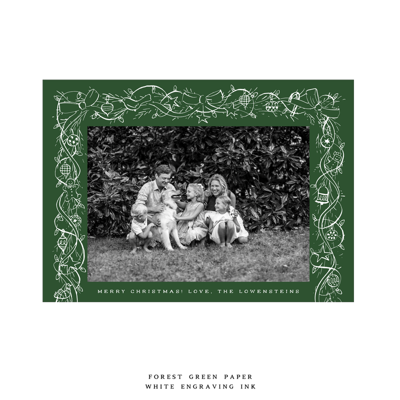 Mabel 1-Color Engraved Medium Holiday Card